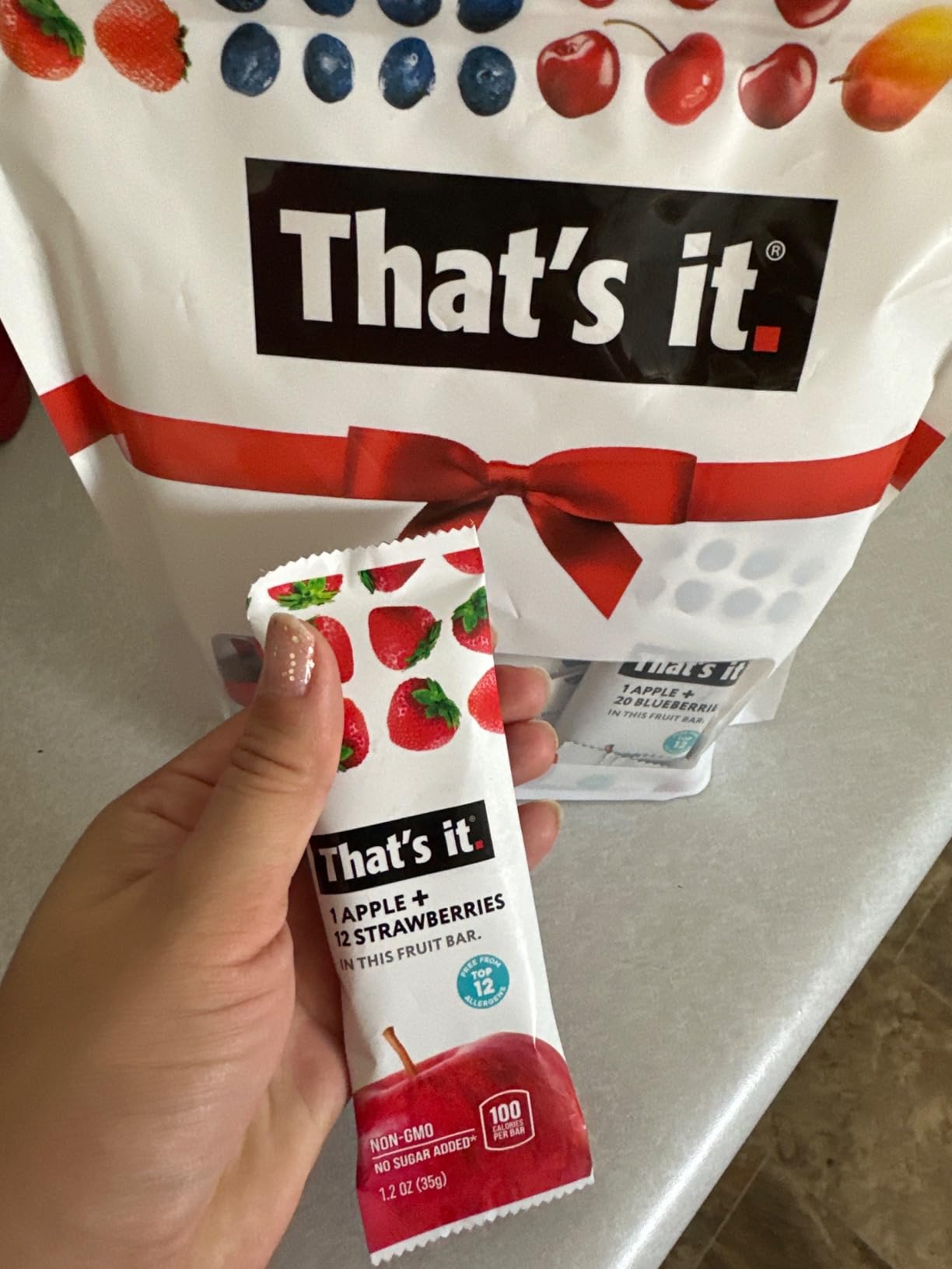 That's it. Variety Pack 100% Natural Real Fruit Bar, Best High Fiber Vegan, Gluten Free Healthy Snack, Paleo for Children & Adults, Non GMO No Added Sugar, 12 Pack customer photo 2