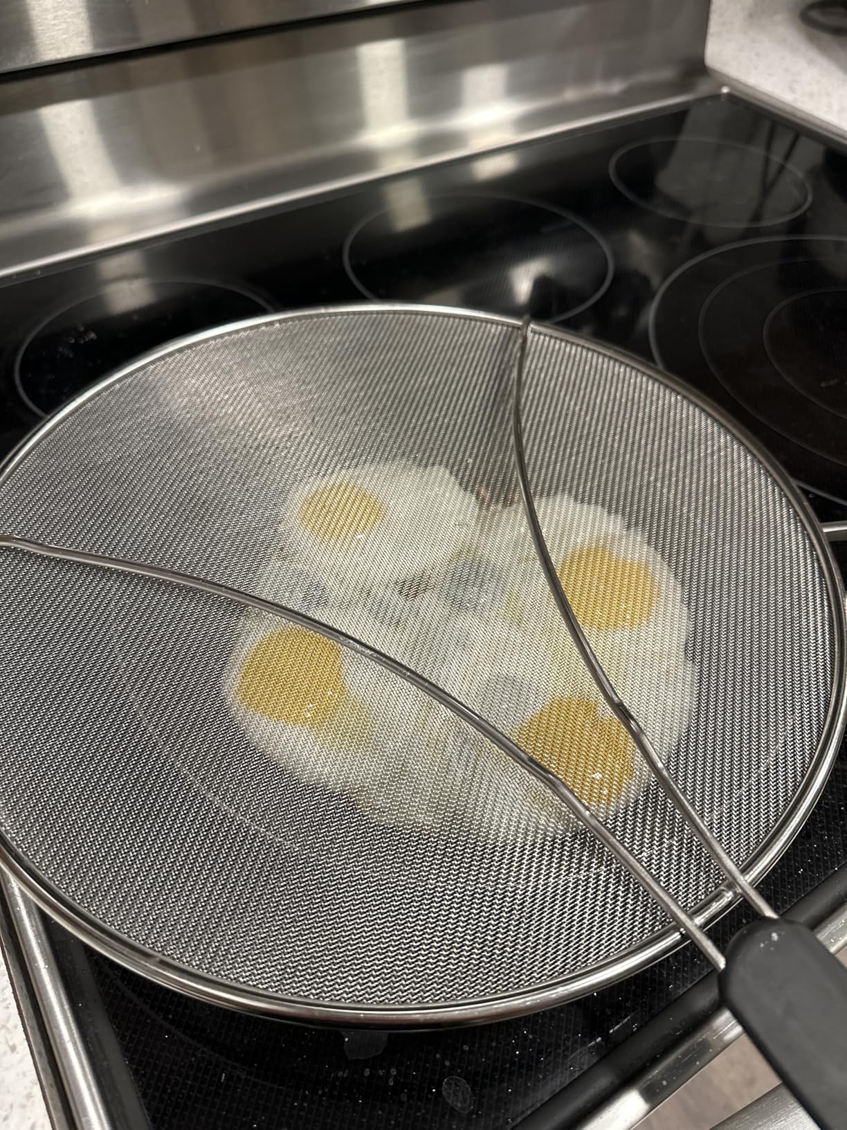 Splatter Screen for Frying Pan - 13 Inch Stainless Steel Grease Splatter Guard customer photo 2