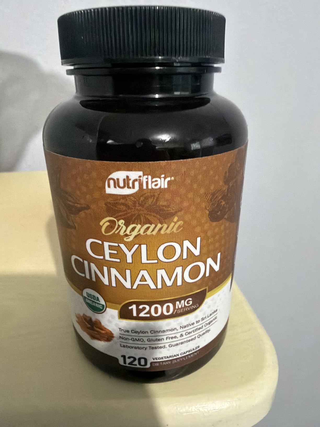NutriFlair Organic Ceylon Cinnamon Supplement 1200mg, 120 Capsules - USDA Certified - Non-GMO, Gluten Free Powder, Antioxidant Pills customer photo 1