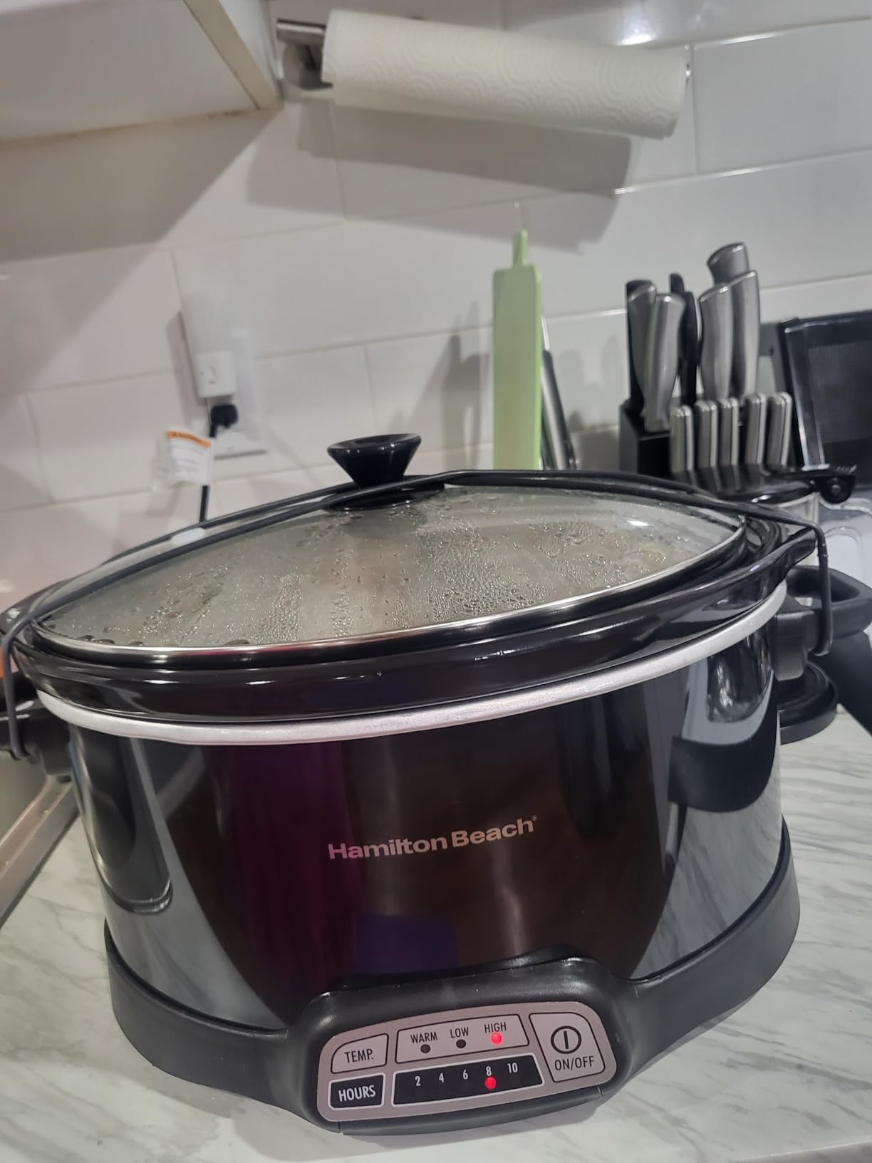 Hamilton Beach Portable 7 Quart Programmable Slow Cooker with Three Temperature Settings, Lid Latch Strap for Easy Travel, Dishwasher Safe Crock, Black (33474G) customer photo 1