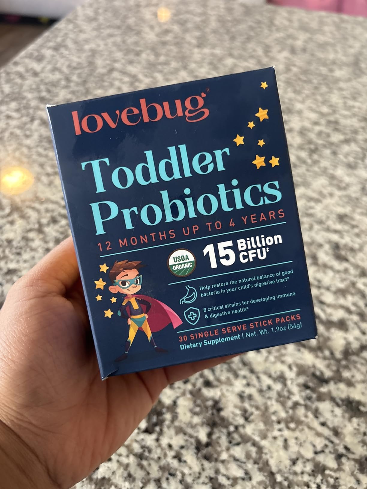 LOVEBUG Kids Probiotic Powder with Prebiotic Fiber - Toddler Immunity Support & Constipation Relief - USDA Organic Probiotics for Childrens Gut & Digestive Health (Ages 1-4) - 30 Pack (Unflavoured) customer photo 2