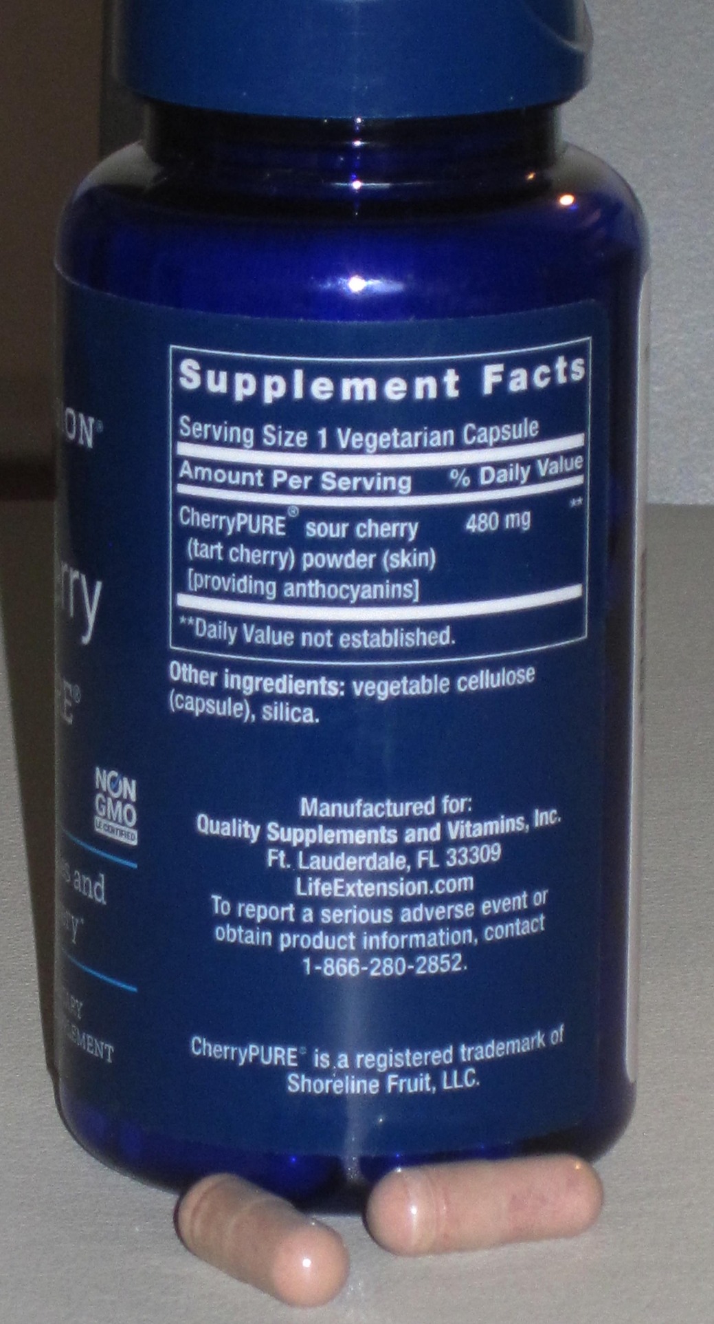 Life Extension Tart Cherry with CherryPURE, anthocyanins, oxidative Stress, Muscle Recovery, Exercise Support, Muscle Comfort, Vegetarian, Gluten-Free, Non-GMO, 60 Capsules customer photo 1