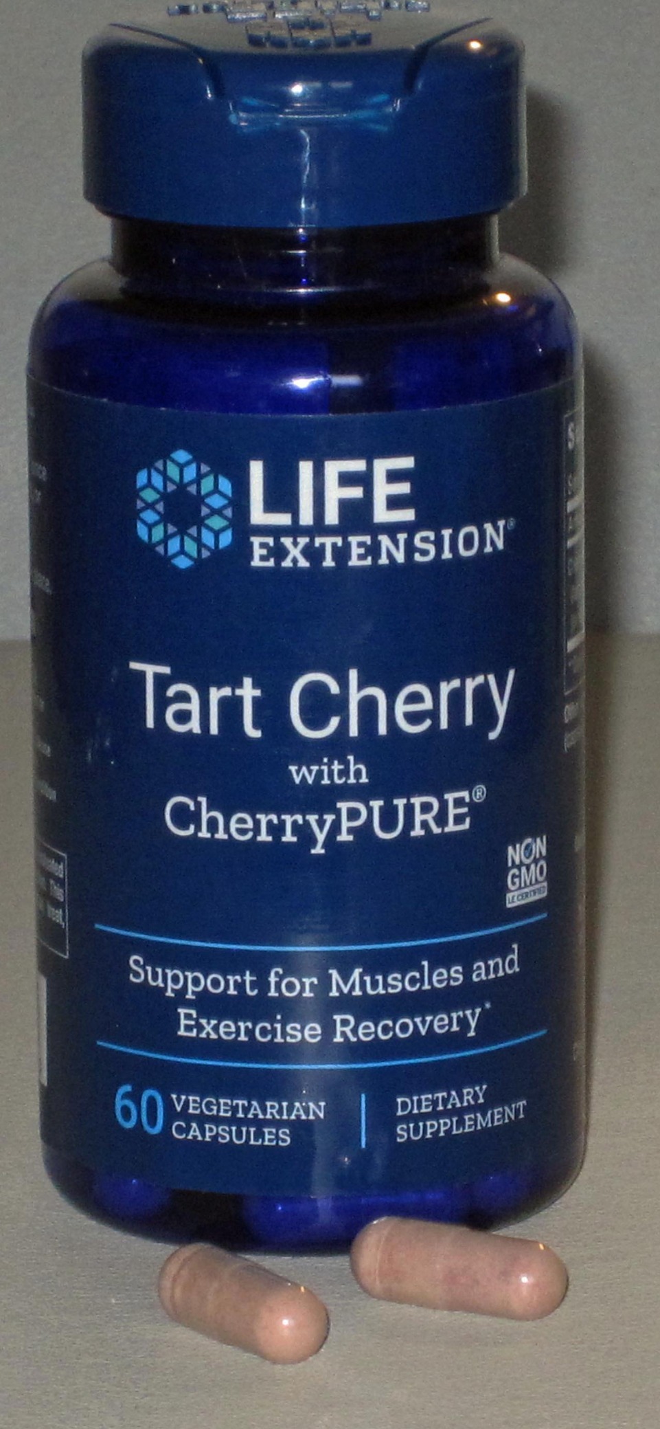 Life Extension Tart Cherry with CherryPURE, anthocyanins, oxidative Stress, Muscle Recovery, Exercise Support, Muscle Comfort, Vegetarian, Gluten-Free, Non-GMO, 60 Capsules customer photo 2