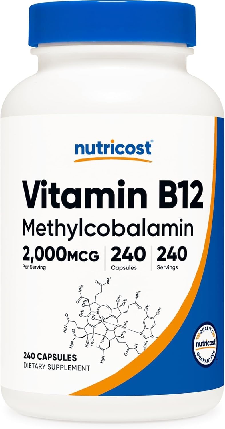 Nutricost Vitamin B12 (Methylcobalamin) 2000mcg, 240 Capsules - Vegetarian Caps, Non-GMO, Gluten Free B12 Supplement customer photo 2