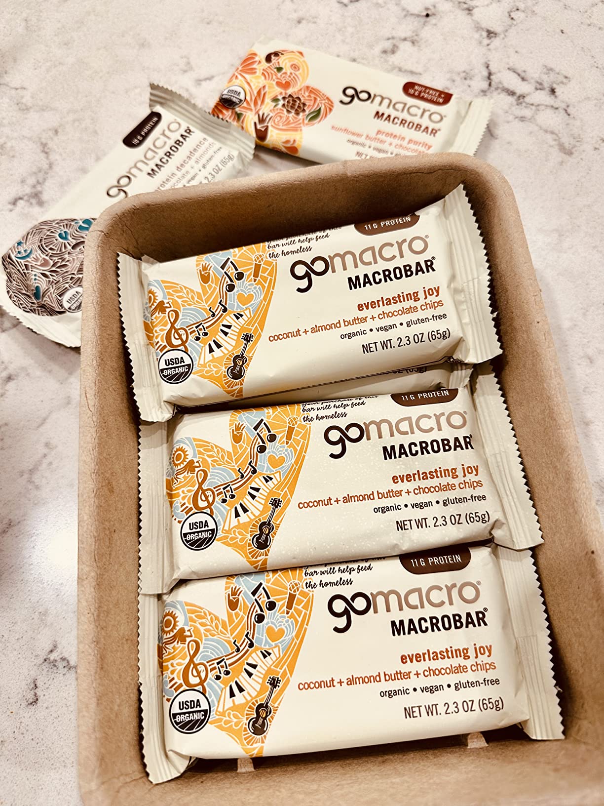 GoMacro MacroBar Organic Vegan Protein Bars - Coconut + Almond Butter + Chocolate Chips (2.3 Ounce Bars, 12 Count) customer photo 1