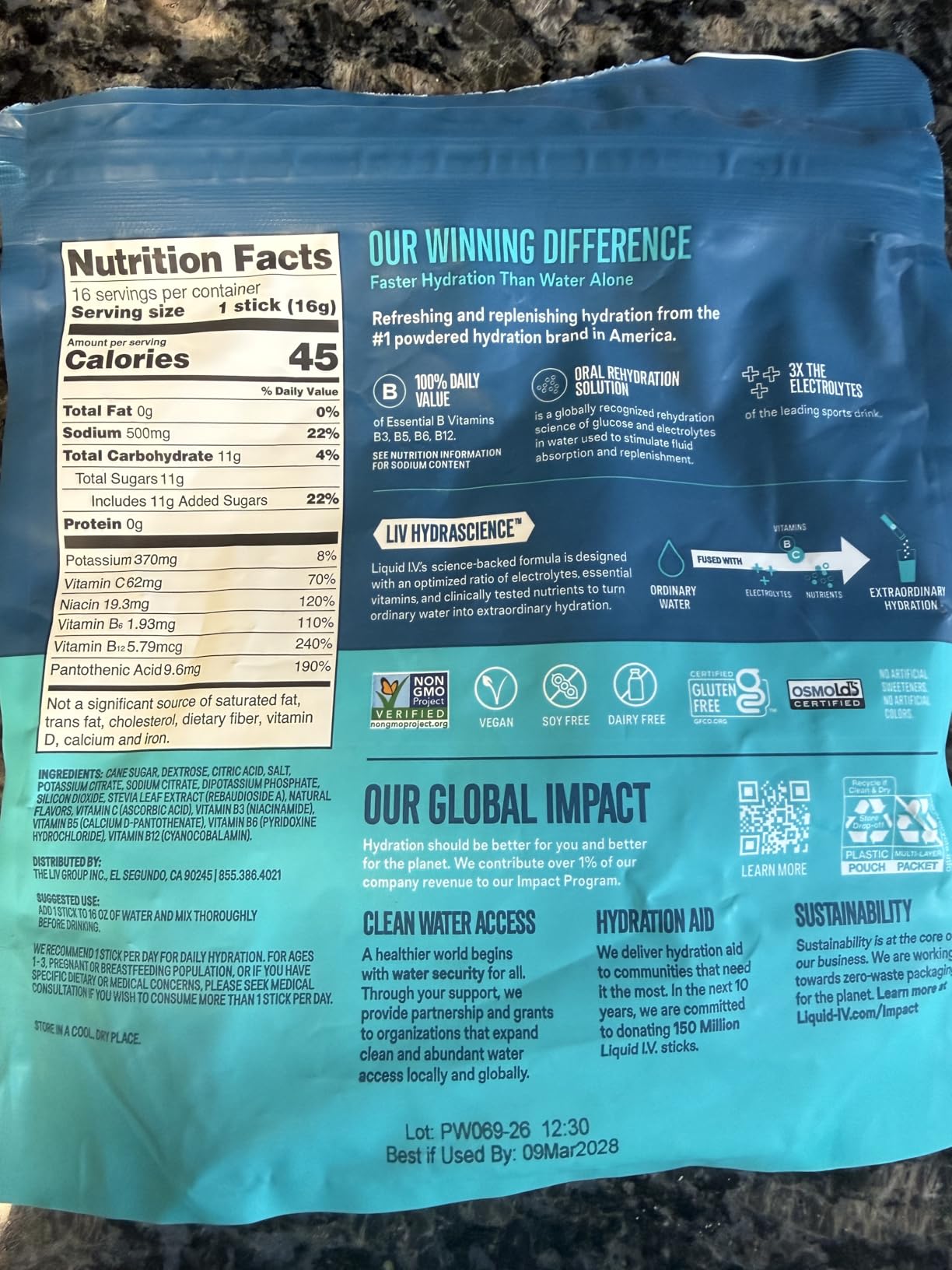 Liquid I.V. Hydration Multiplier - Lemon Lime | Electrolyte Powder Drink Mix | 1 Pack (16 Servings) customer photo 2