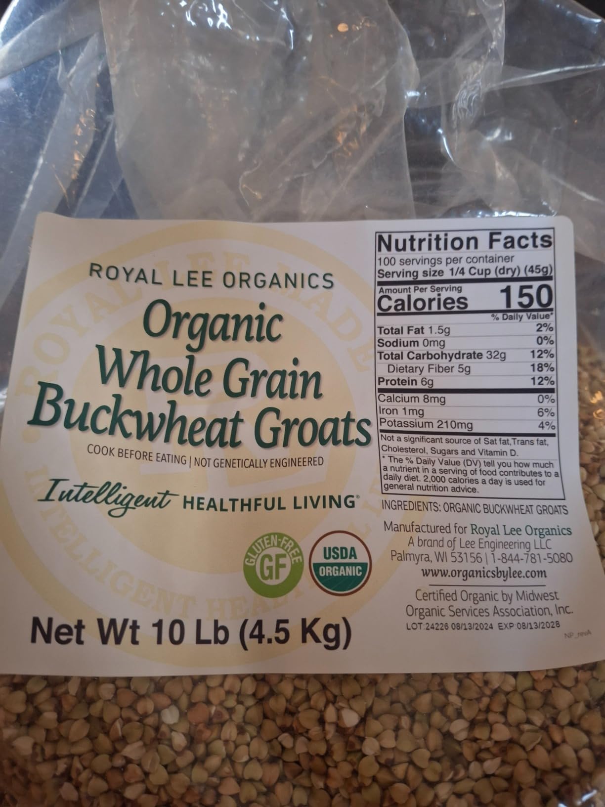 Royal Lee Organics Organic Gluten Free Buckwheat Groats 10 lbs customer photo 2