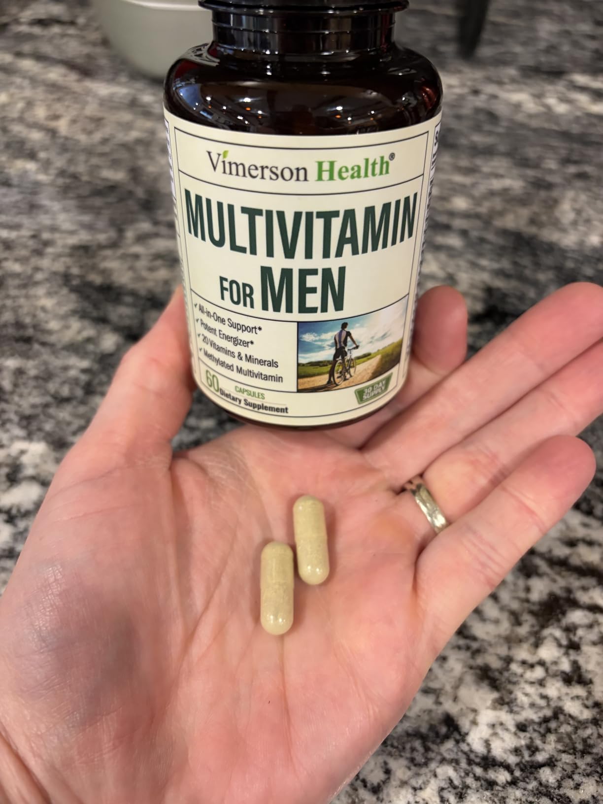 Vimerson Health Multivitamin for Men: Methylated B Vitamins, Chelated Minerals and Bioavailable D3 for Focus and Energy Support - Daily Mens Multivitamins and Multiminerals - 60 Capsules customer photo 1