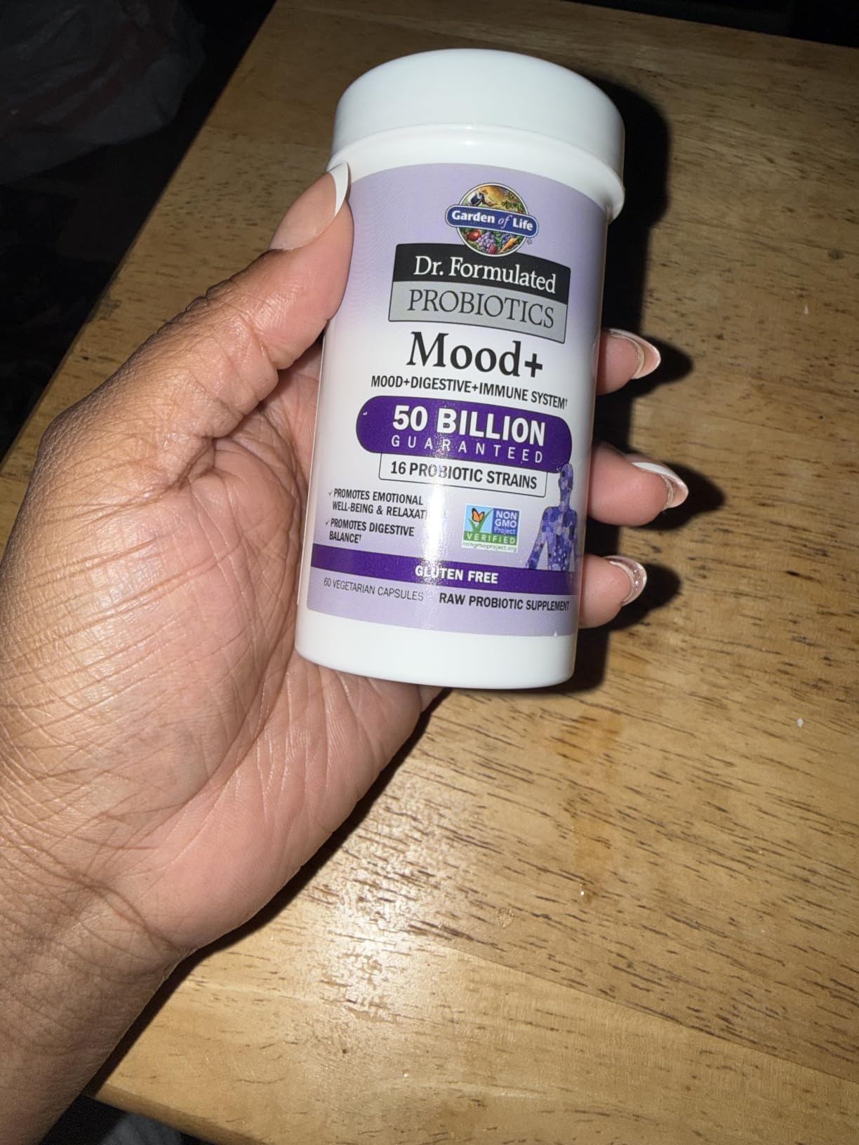 Garden of Life Dr. Formulated Probiotics Mood+ - 50 Billion CFU - Supports Relaxation & Digestive Health - Shelf Stable - 60 Vegetarian Capsules customer photo 1