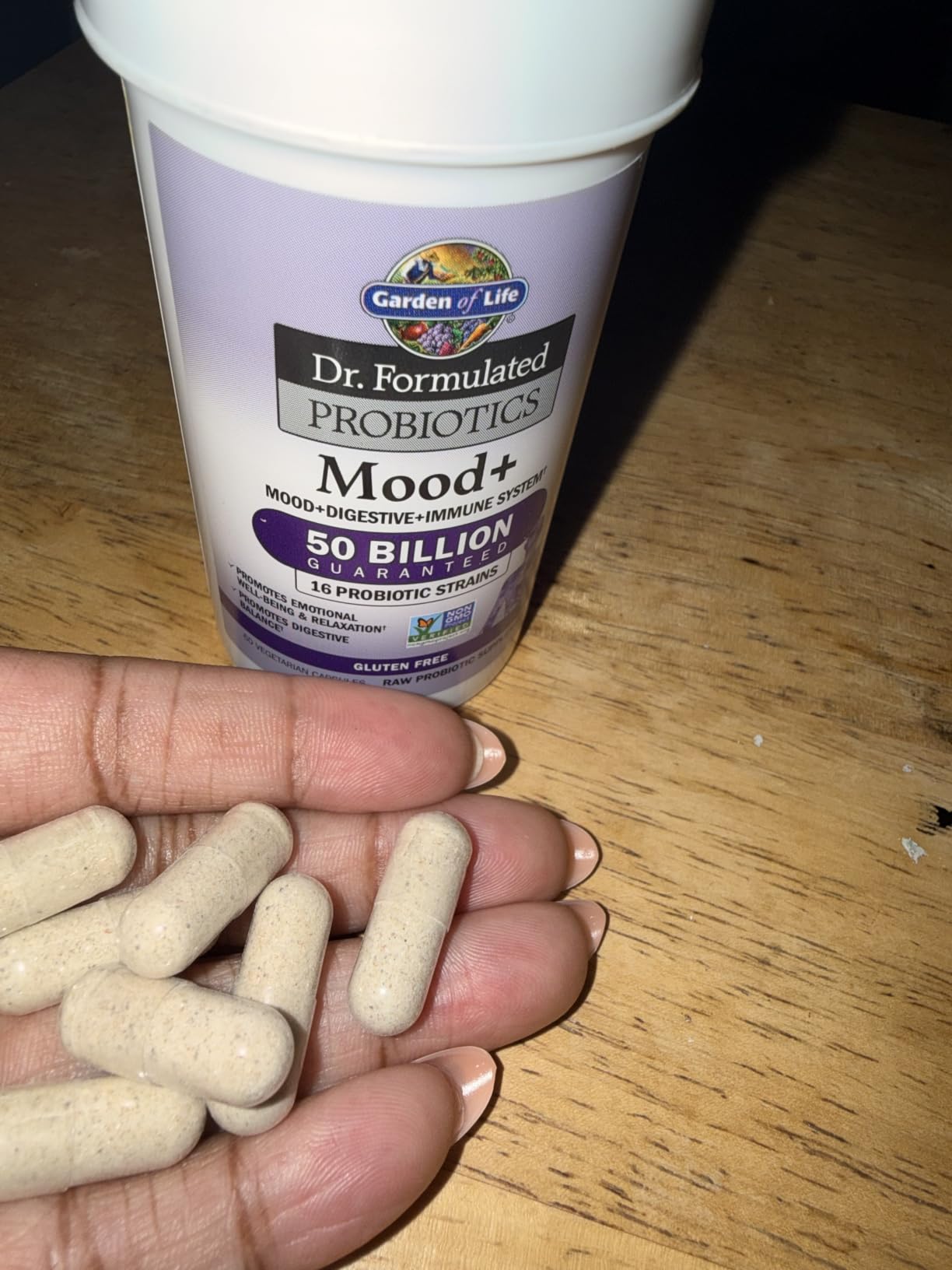 Garden of Life Dr. Formulated Probiotics Mood+ - 50 Billion CFU - Supports Relaxation & Digestive Health - Shelf Stable - 60 Vegetarian Capsules customer photo 2