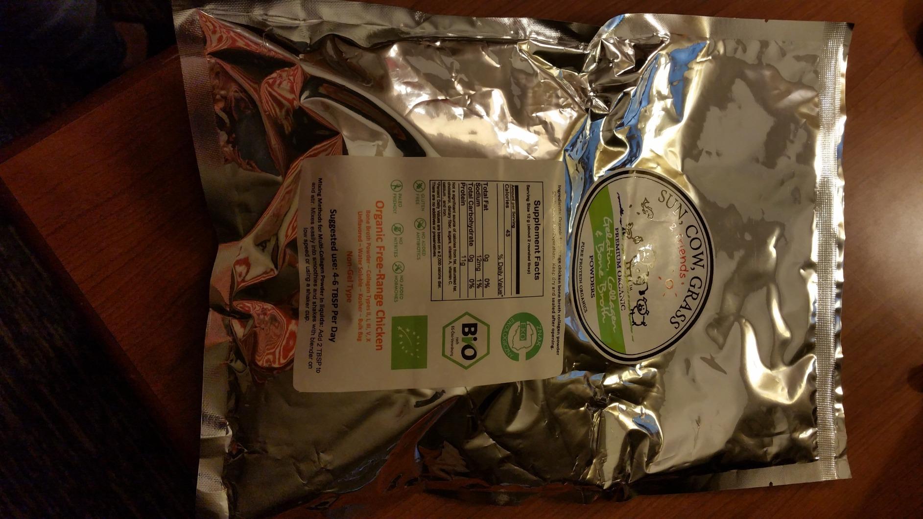 Chicken Bone Broth Powder Organic Free Range 1LB Pure Protein Non-Gelling Type customer photo 1