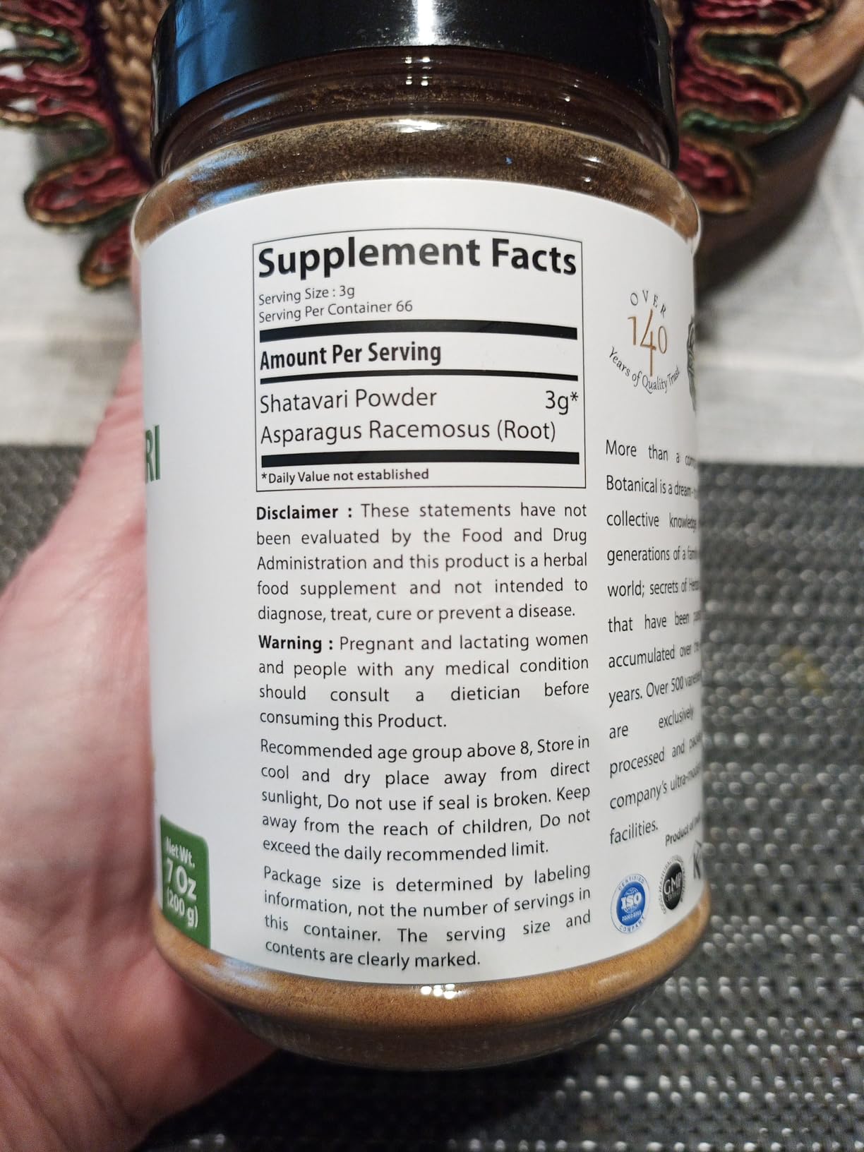 bixa BOTANICAL Shatavari Root Powder | Asparagus Racemosus |Ayurvedic Herbal Supplement | Gluten Free, Non-GMO, Steam Treated, Vegan, 100% Pure.Women Tonic (7 Ounce Pack of 1) customer photo 1