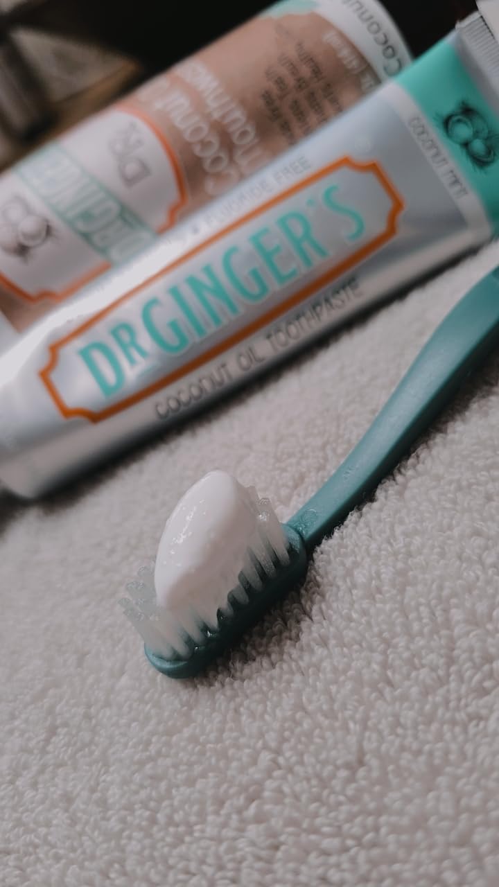 Dr Ginger's Coconut Oil Oral Care Bundle, Coconut Mint (Toothpaste 4oz + Mouthwash 14 fl oz) - Fluoride-Free Toothpaste + Alcohol-Free Oil Pulling Mouthwash, Organic Coconut Oil + Xylitol customer photo 2