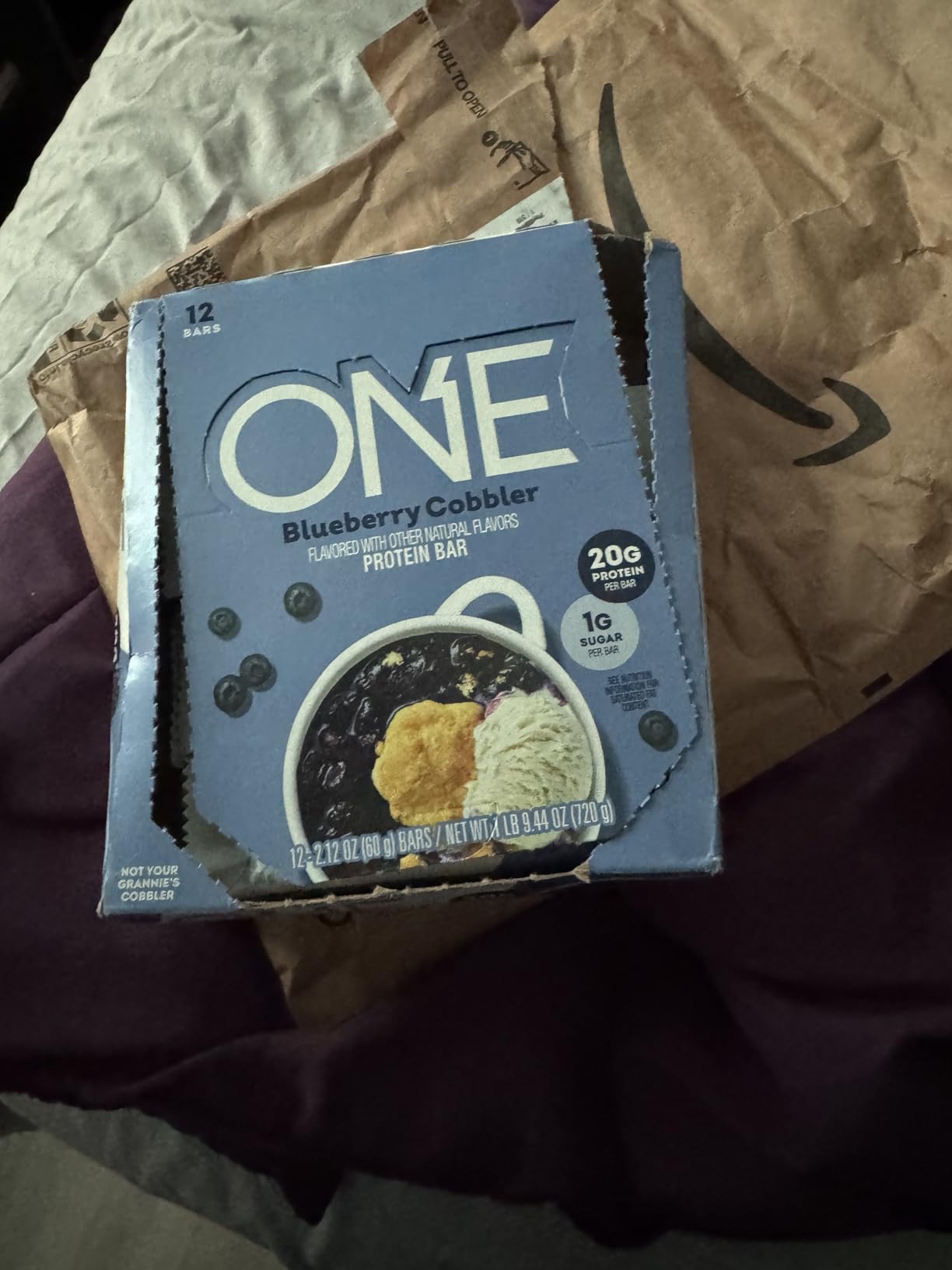 ONE Protein Bars, Blueberry Cobbler, Gluten Free with 20g Protein and 1g Sugar, Pantry Staples, 2.12 oz (12 Count) customer photo 2