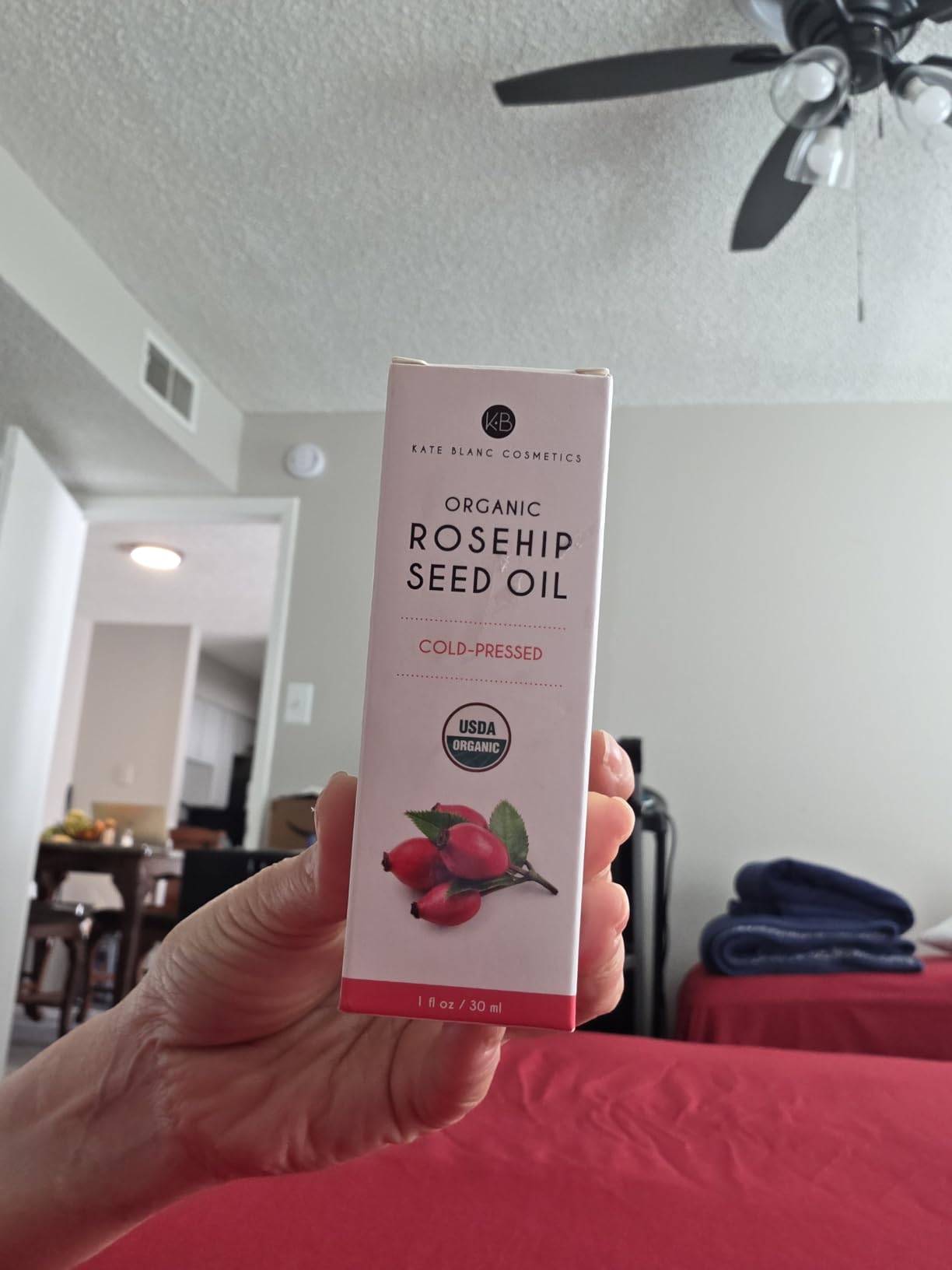 Kate Blanc Cosmetics Rosehip Seed Oil for Face, 100% Pure Organic | Cold Pressed Unrefined Rose Hip Facial Oil for Skin, Hair & Gua Sha Massage (1oz) customer photo 2
