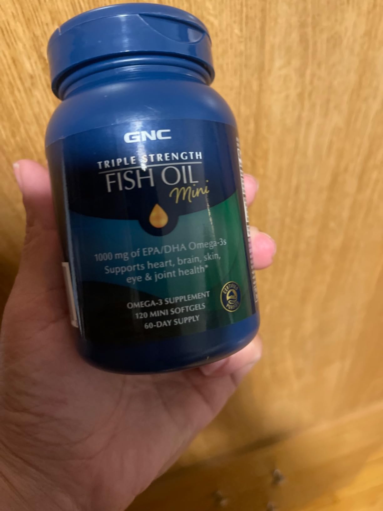 GNC Triple Strength Fish Oil Mini Omega 3 Supplement, 1000mg EPA and DHA, Supports Heart, Brain, Skin, Eye and Joint Health, 240 Mini Softgels customer photo 1