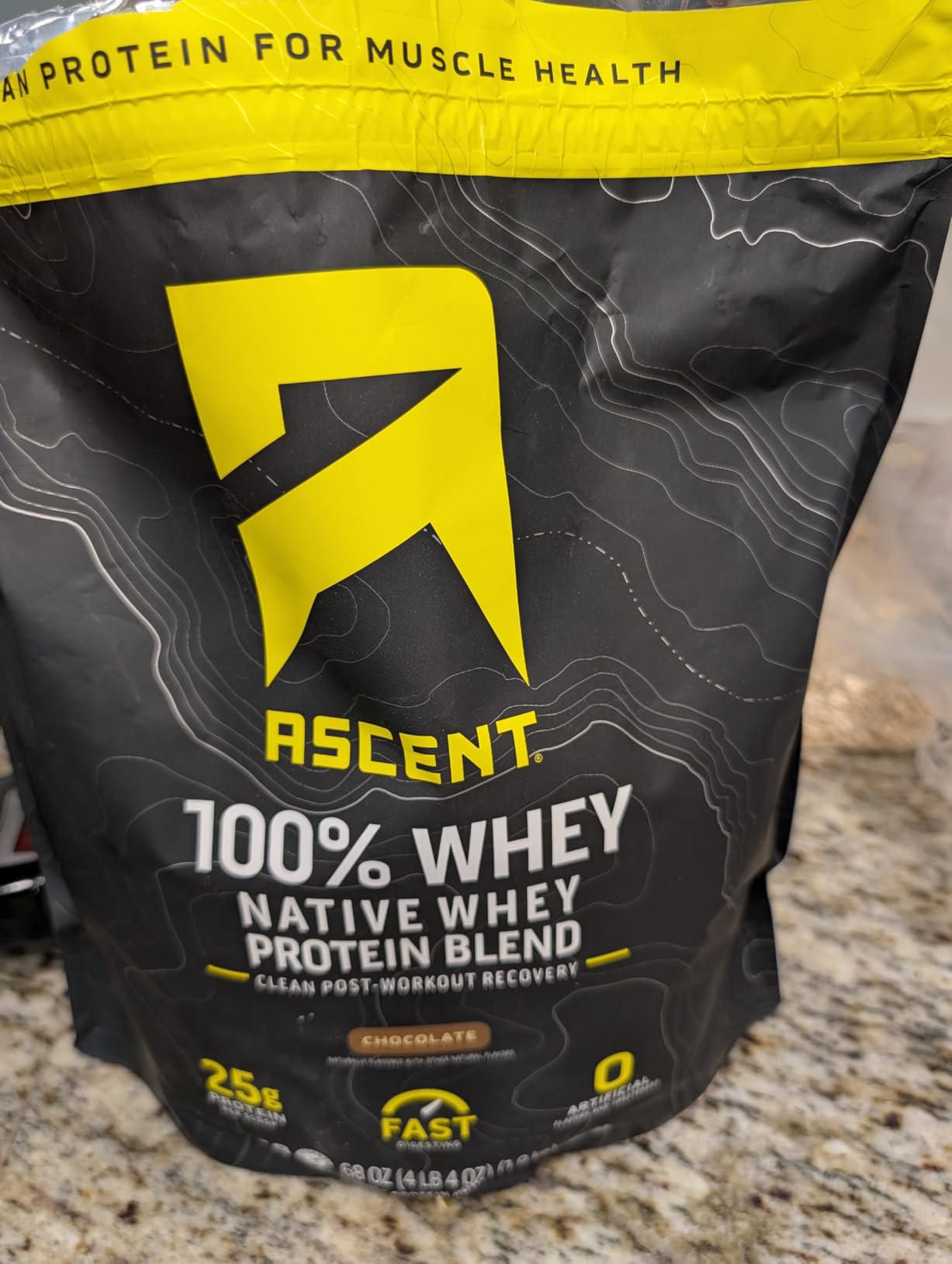 Ascent 100% Whey Protein Powder - Post Workout Whey Protein Isolate, Zero Artificial Flavors & Sweeteners, Gluten Free, 5.5g BCAA, Chocolate 2 lb customer photo 2