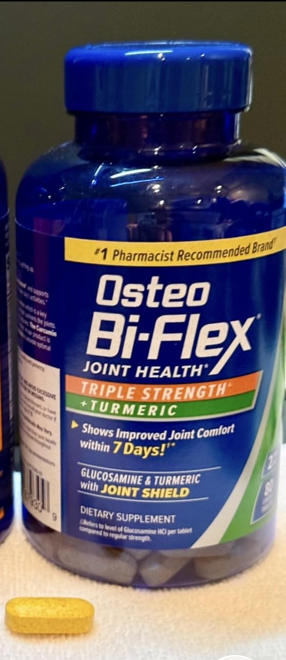 Osteo Bi-Flex Triple Strength Glucosamine Supplement with Turmeric Extract, Improve Joint Function, Antioxidant Power, 80 Coated Tablets customer photo 2