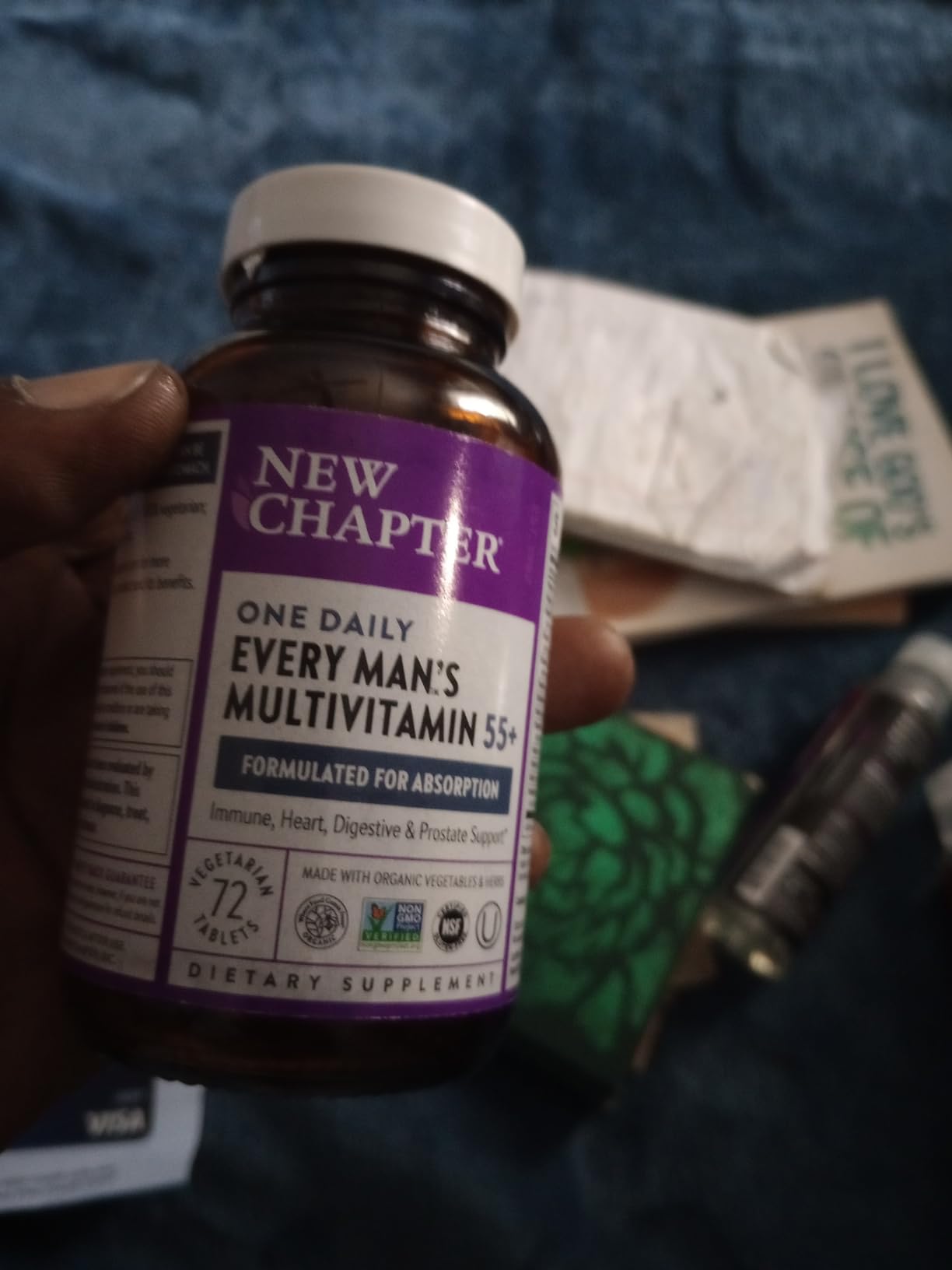 New Chapter One Daily Every Man's Multivitamin 55+ - Offers Eyesight, Immune System & Cellular Energy Support* - Contains Astaxanthin, Saw Palmetto & More - Gluten Free & Vegetarian - 72 Tablets customer photo 1