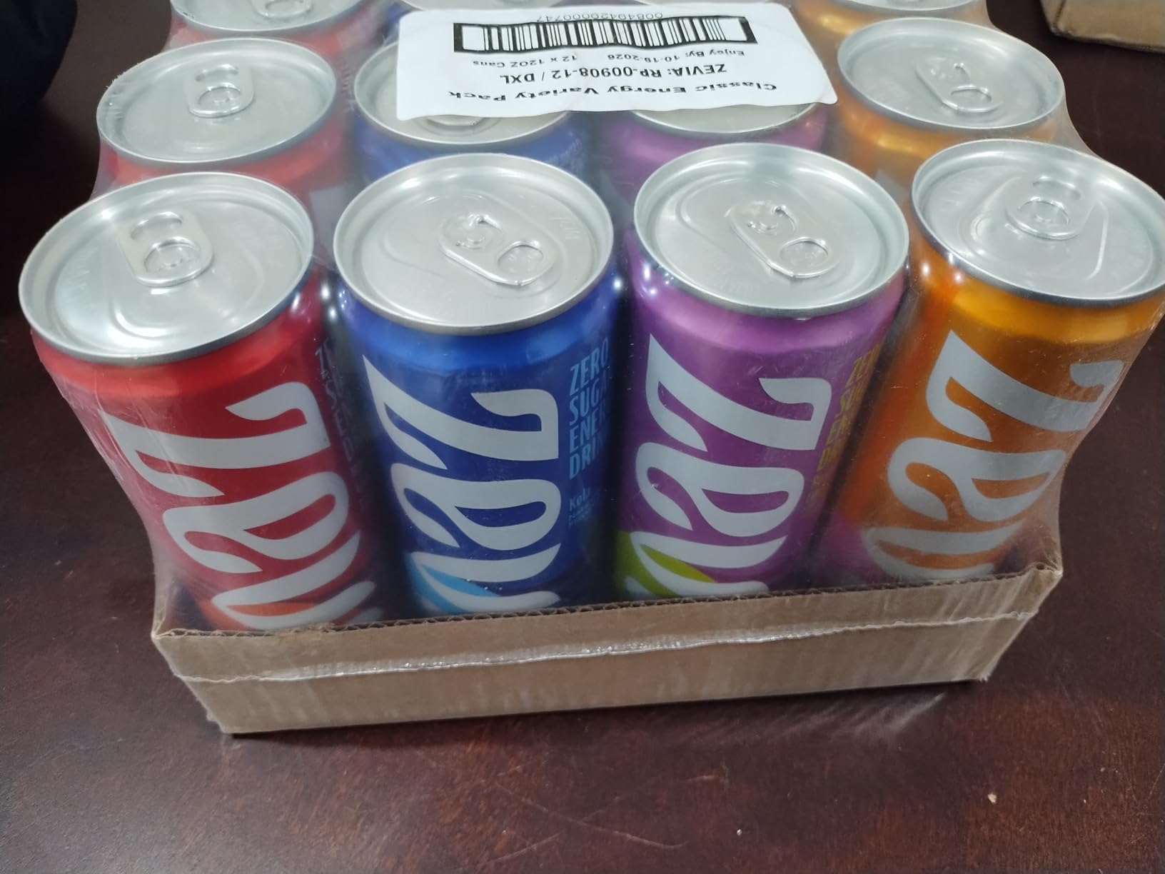 Zevia Zero Sugar Energy Drink, Classic Variety Pack, 12 oz Cans (12-Pack) - Naturally Sweetened, Non-GMO Project Verified, Gluten-Free, Vegan customer photo 1