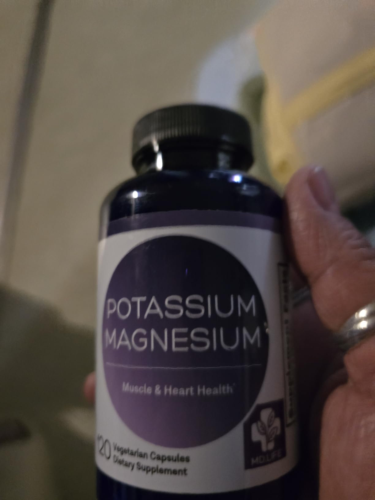 MD. Life Potassium Magnesium Supplement - 90 Capsules - Magnesium Potassium Supplement - High Absorption Complex - Support Vascular Health & Leg Cramp customer photo 1