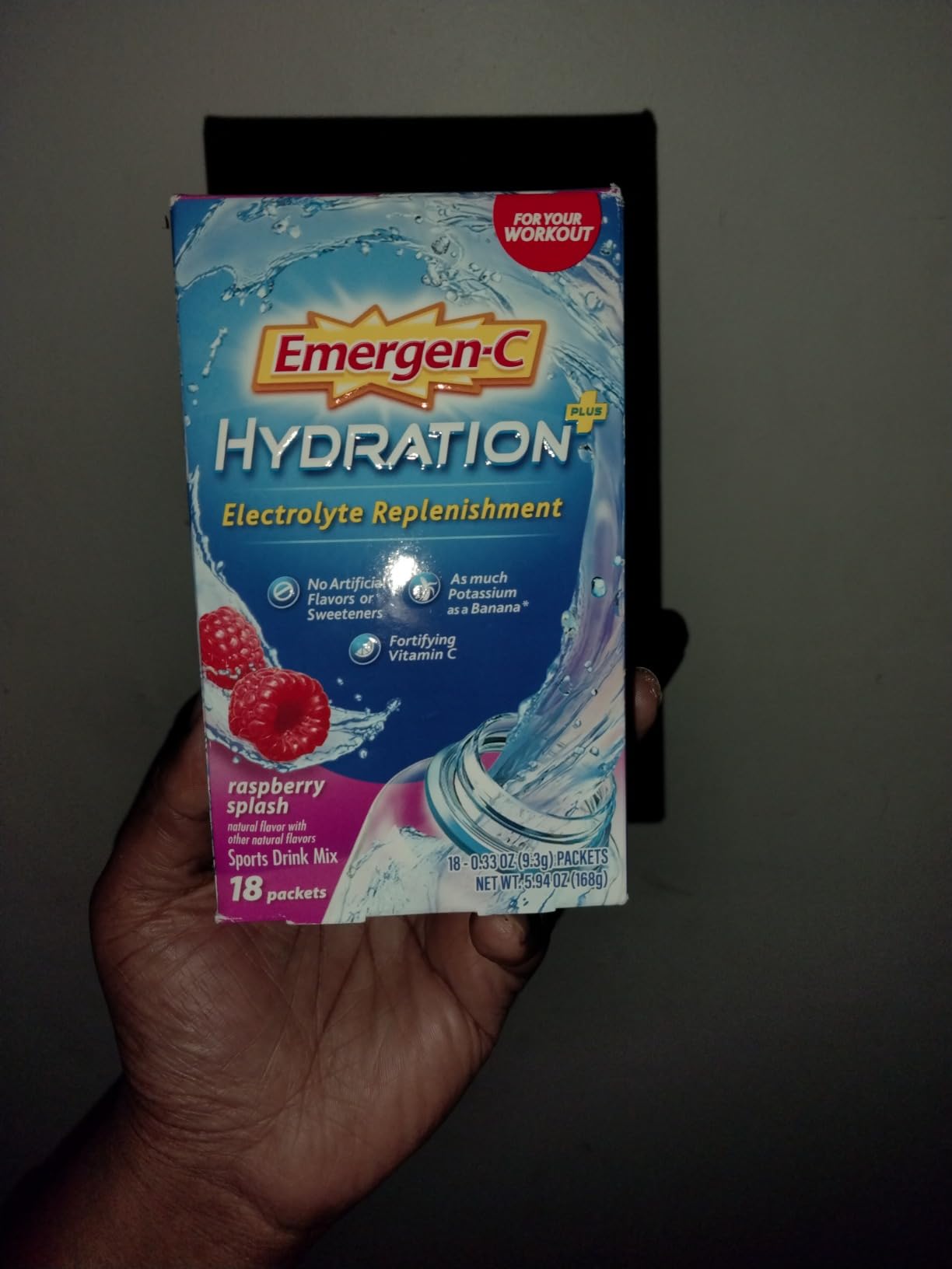 Emergen-C Hydration+ Sports Electrolyte Replacement Sports Drink Mix Powder with Vitamin C, Raspberry Splash Flavor, Back to School Essentials - 18 - 0.33 oz On The Go Packets customer photo 2
