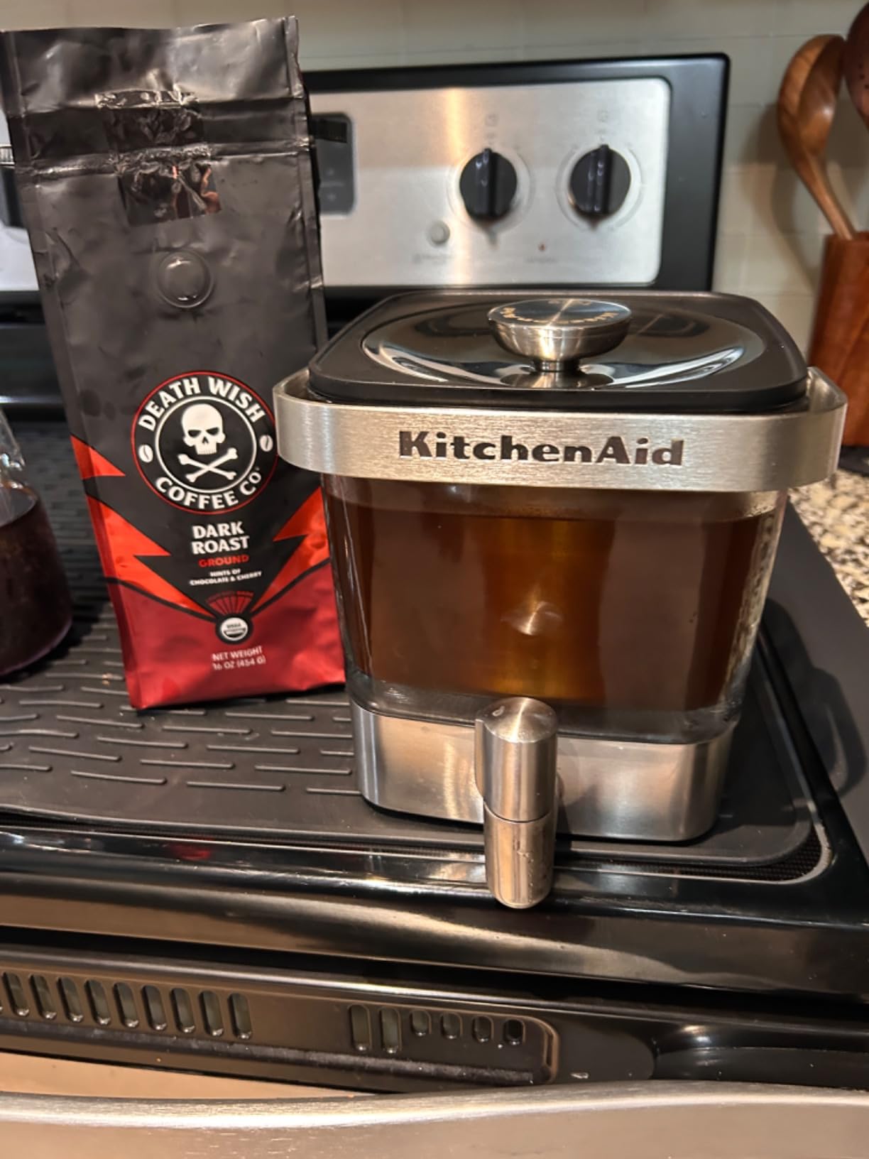 KitchenAid 28 oz Cold Brew Coffee Maker, KCM4212 | Small footprint, streamlined design with glass and Stainless Steel components, reusable steeper for custom brews customer photo 2