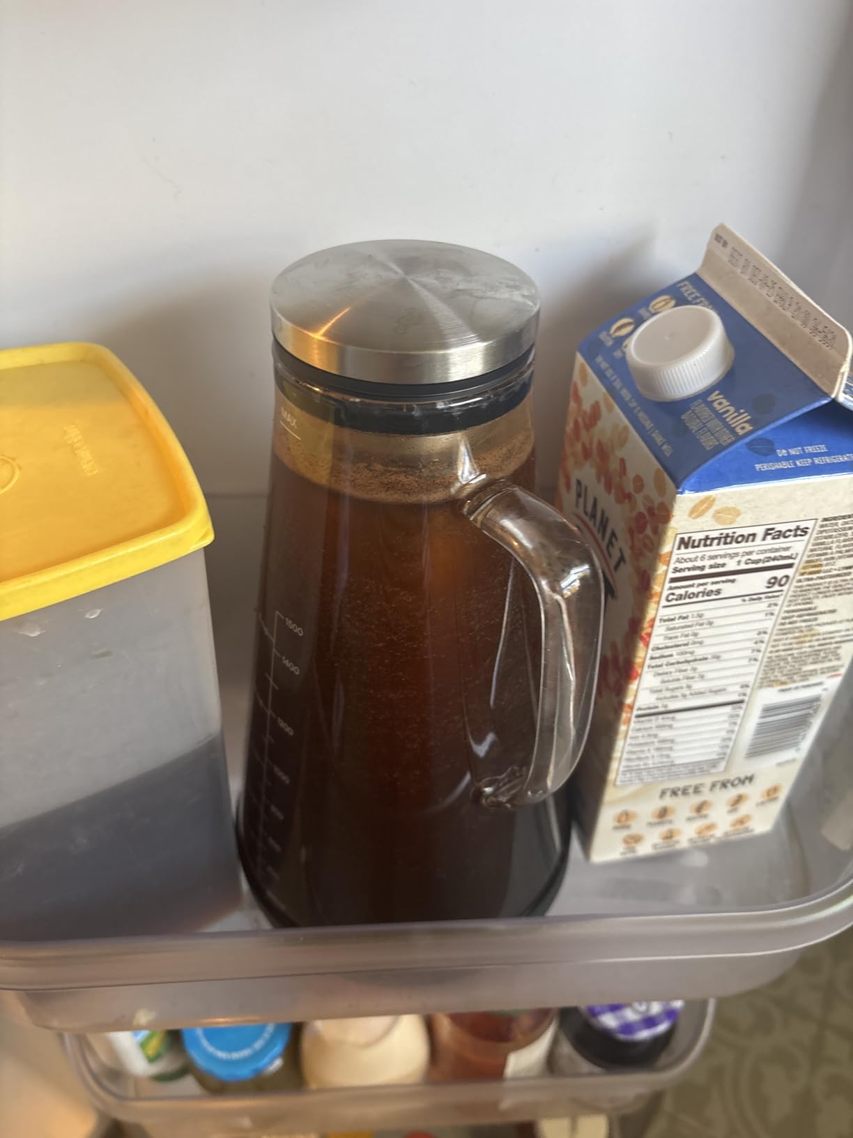 OVALWARE Airtight Cold Brew Iced Coffee Maker Pitcher with Spout - 1.5L/ 51oz Brewing Glass Carafe with Removable Stainless Steel Filter customer photo 1