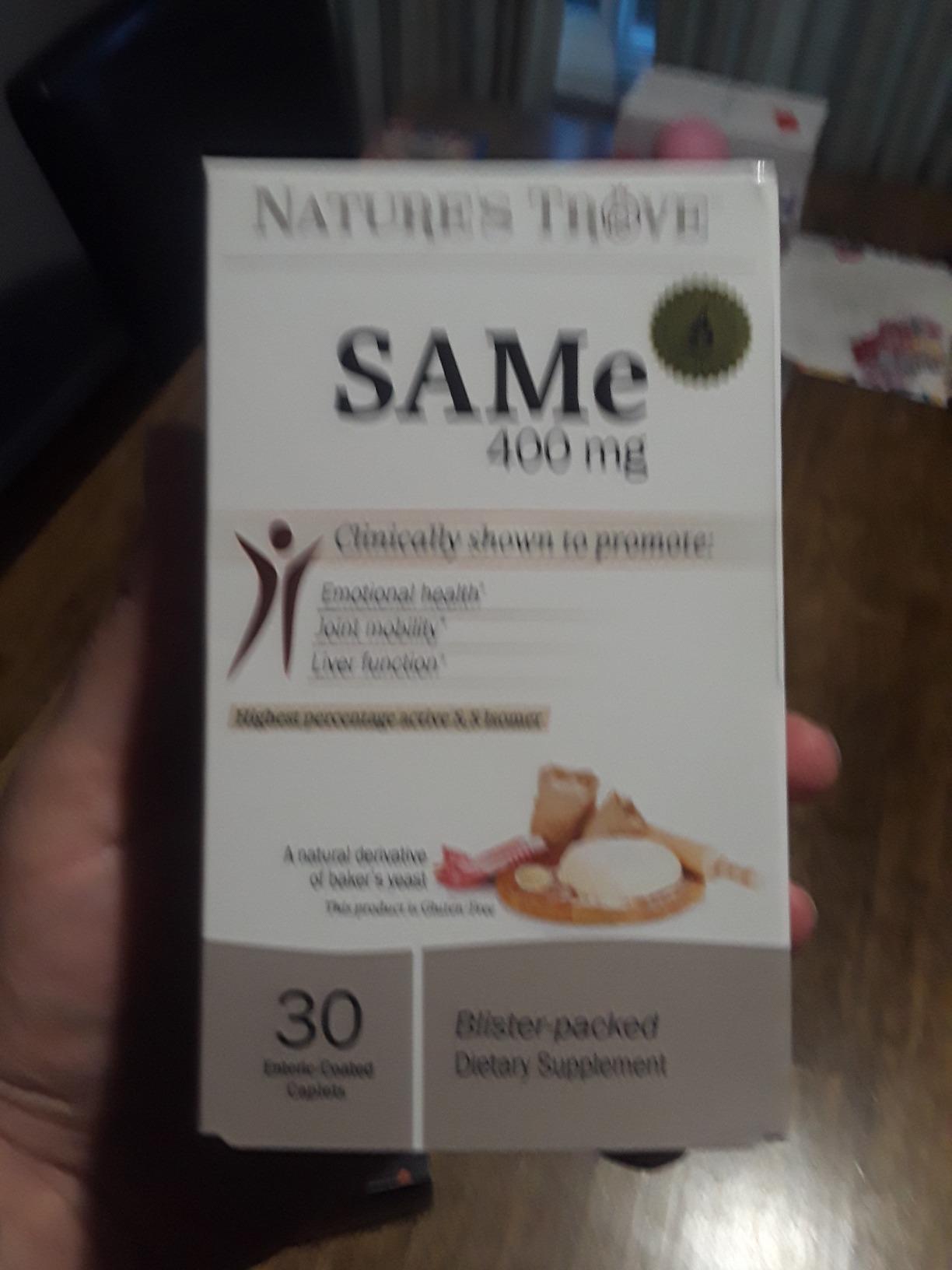 Nature's Trove SAM-e 400mg 30 Enteric Coated Caplets. Vegan, Kosher, Non-GMO, Soy Free, Gluten Free - Mood and Joint Support - Cold Form Blister Packed customer photo 2