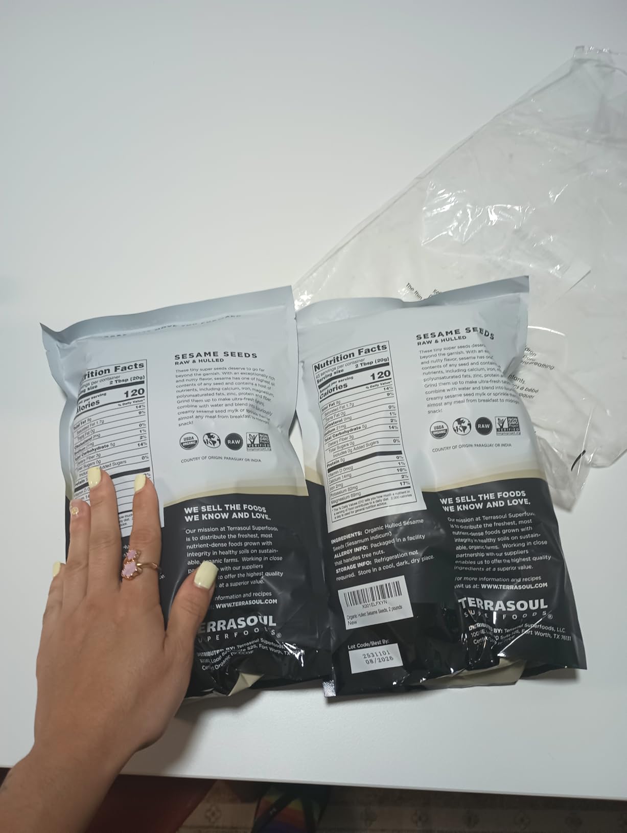 Terrasoul Superfoods Organic Hulled Sesame Seeds, 2 Lbs - Perfect for Tahini | Gluten-free | Raw customer photo 1