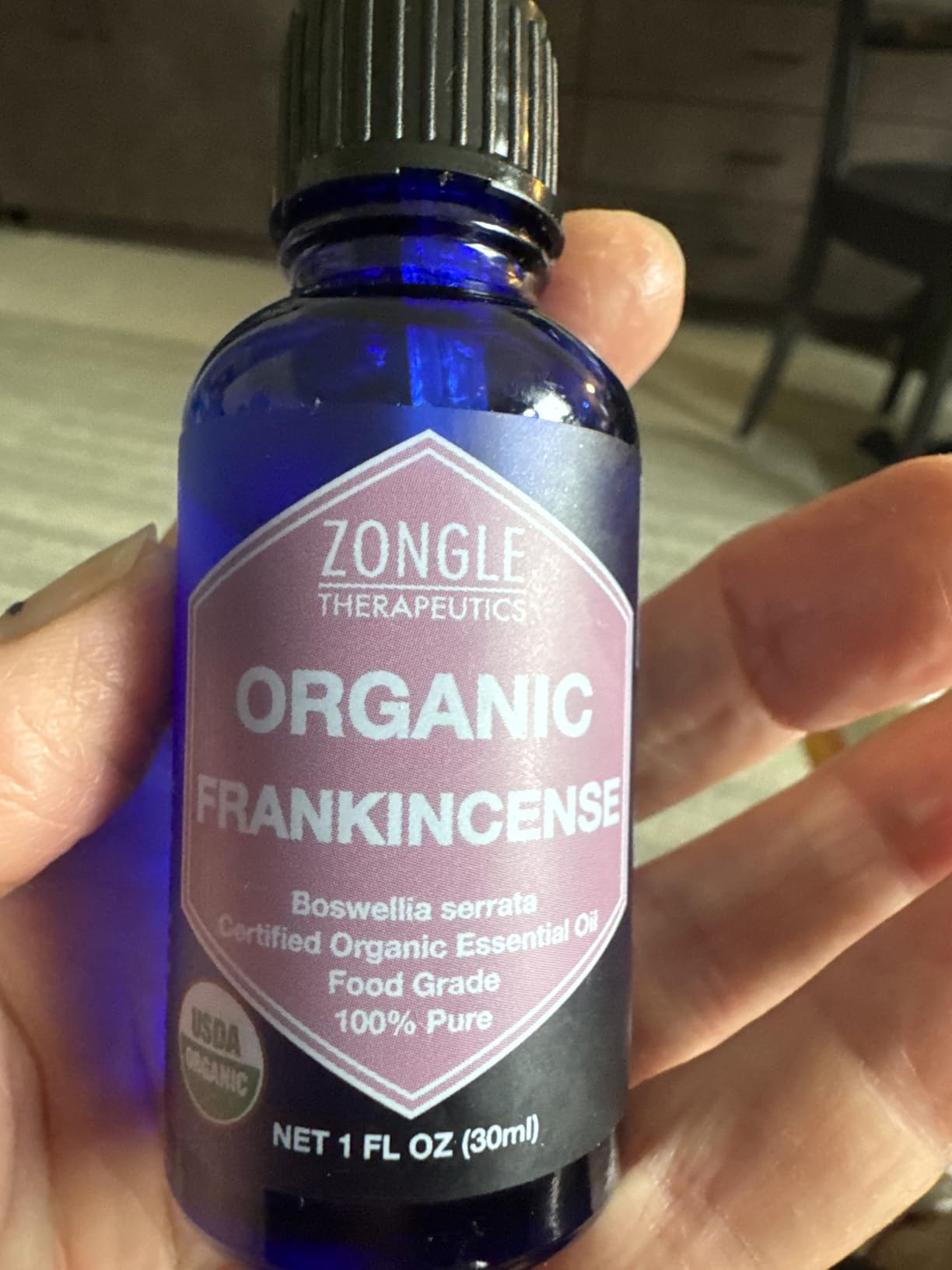 Organic, Frankincense Essential Oil, Food Grade, for Face - 100% Pure, Frankincense, Resin, Oil, Boswellia Serrata, Edible, by Zongle Therapeutics, 1 OZ customer photo 1