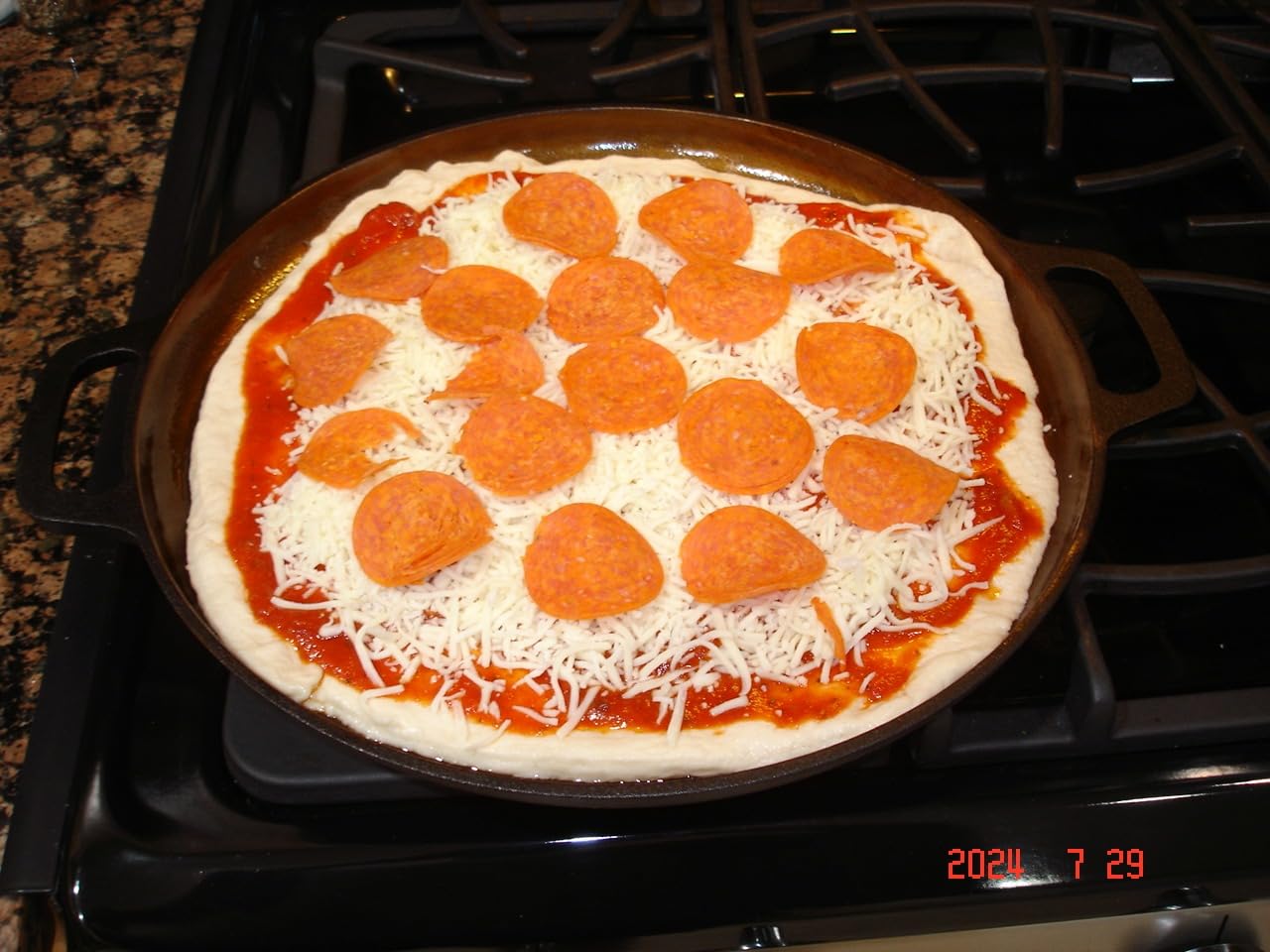 Cuisinel Cast Iron Pizza Pan 13.5-Inch - Pre-Seasoned Round Baking Stone for Oven, Grill & Stovetop - Heavy-Duty Skillet Alternative for Crispy Crust Pizza, Flatbreads & Roasting customer photo 1