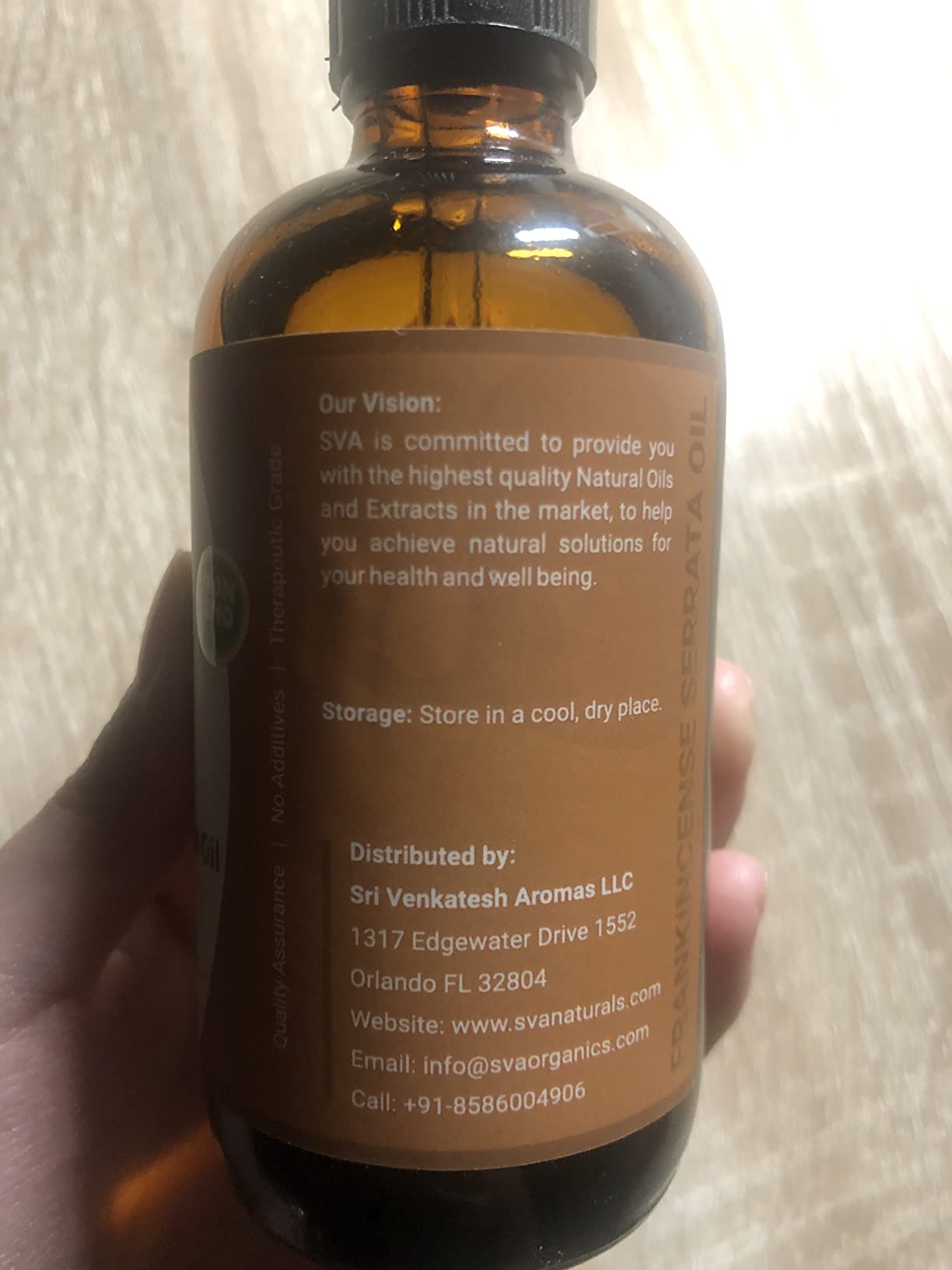 SVA Frankincense Essential Oil - 4 Fl Oz - 100% Natural Boswellia Serrata Oil - for Diffuser, Hair Care, Face, Skin Care, Aromatherapy, Scalp and Body Massage, Soap and Candle Making - with Dropper customer photo 2