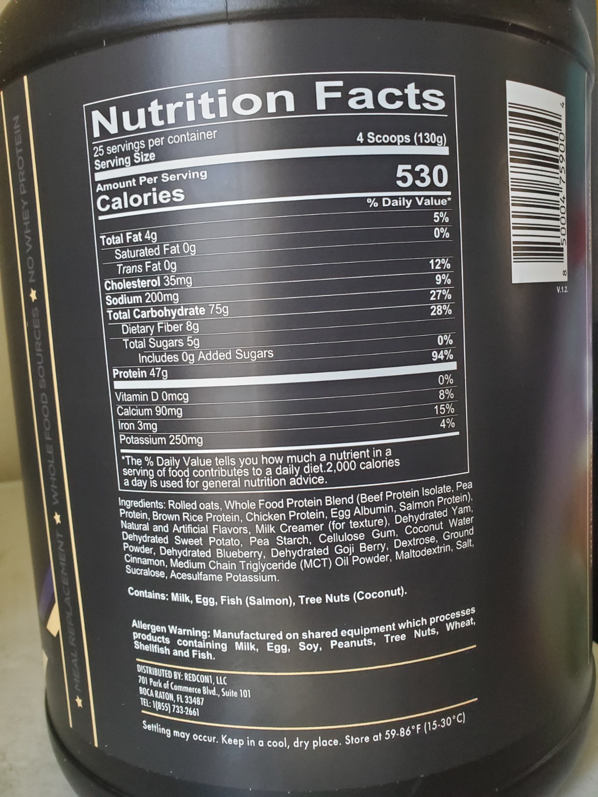 REDCON1 MRE Whole Food Protein Powder, Blueberry Cobbler - Meal Replacement Made with Animal and Plant Based Protein Sources, Nutrient and Calorie Dense, 0g Added Sugar (24 Servings) customer photo 1
