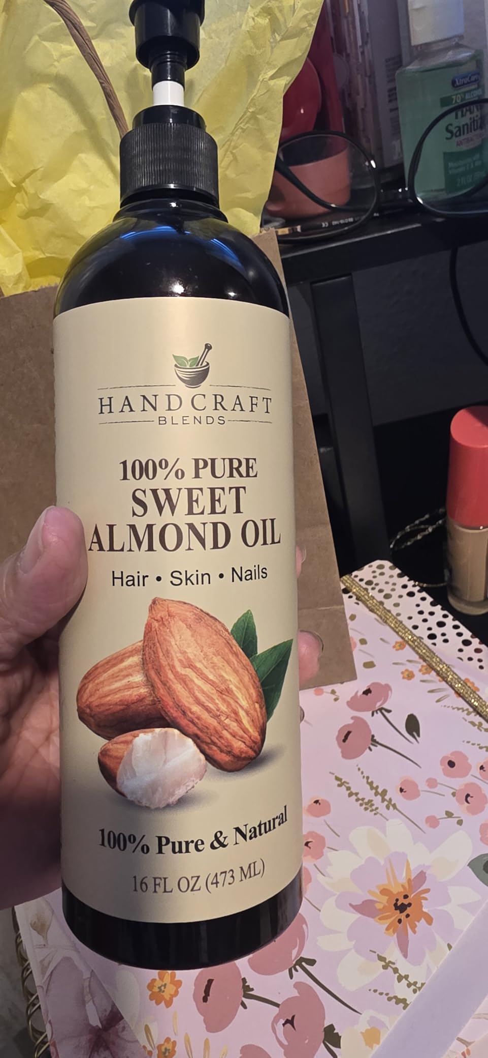 Handcraft Blends Sweet Almond Oil | 100% Pure and Natural | Bath & Body Oil | Premium Grade Carrier Oil | Skin | Hair | Body | Massage | Hexane-Free | 16 Fl Oz customer photo 2