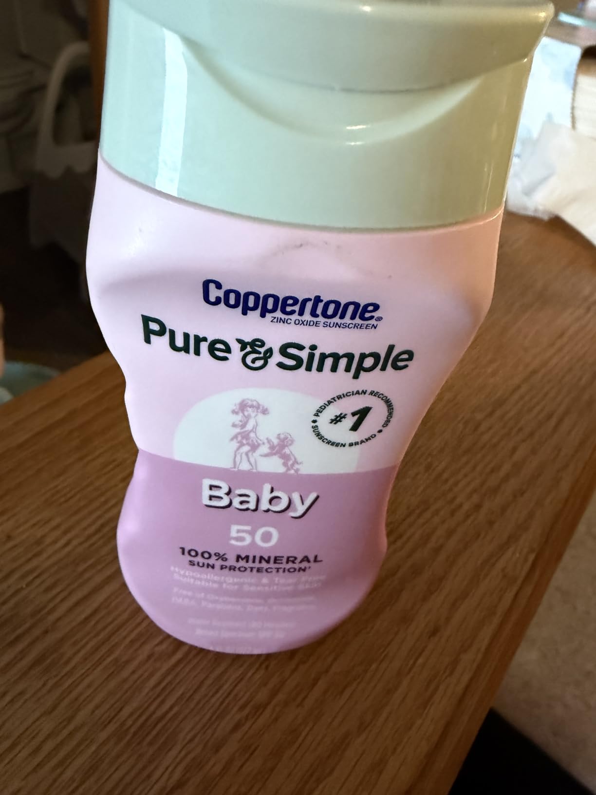 Coppertone Pure and Simple Baby Sunscreen Lotion SPF 50, Zinc Oxide Mineral Sunscreen for Babies, Hypoallergenic and Tear Free, 6 Fl Oz Bottle customer photo 1