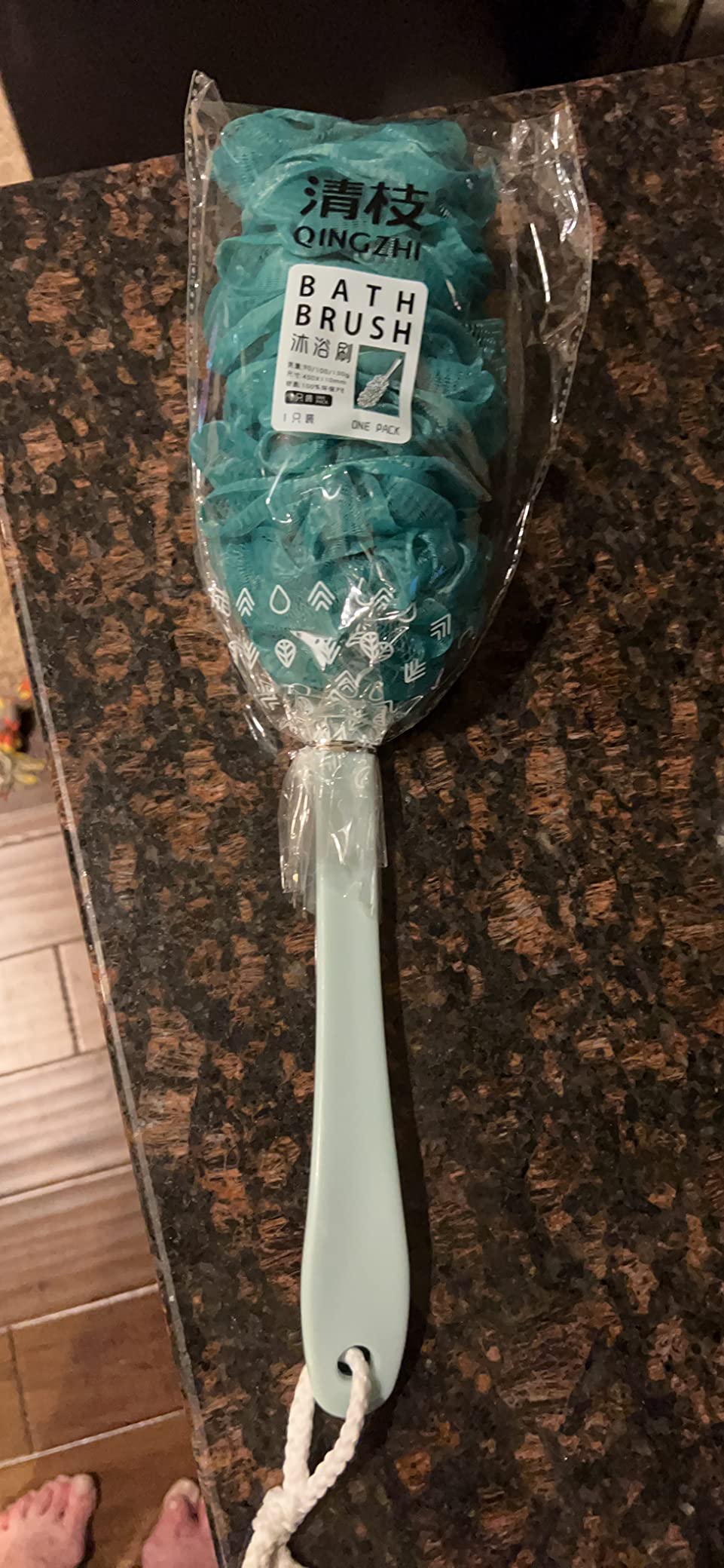 Back Scrubber for Shower, Loofah Long Handle Bath Body Brush, Soft Nylon Mesh Sponge On a Stick for Shower Men Women Kids Elderly, Exfoliating Scrub Cleaning Luffa for All Kinds of Skin(Blue) customer photo 2