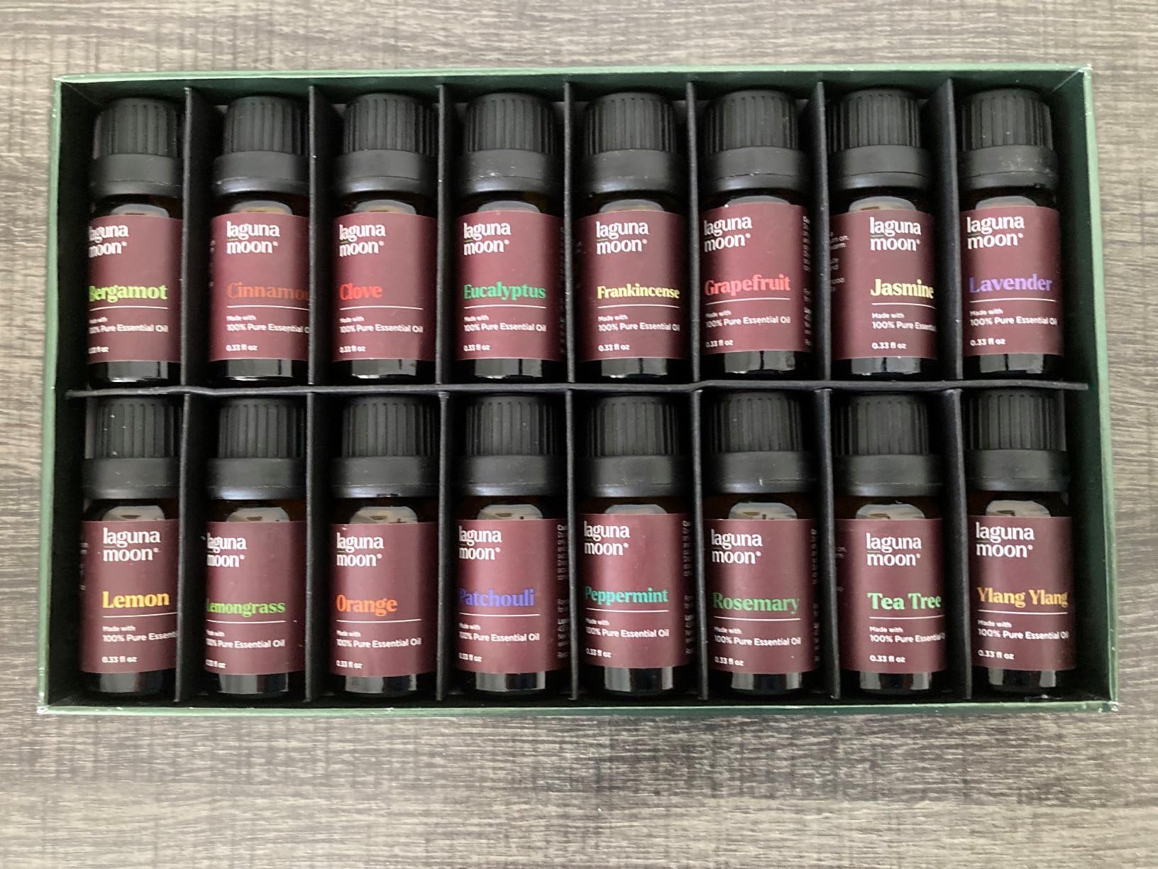 Lagunamoon Essential Oils Set, Top 20 Gift Set Oils for Diffusers, Humidifiers, Aromatherapy, Candle Making Scents, Cars & Home Products, Peppermint, Tea Tree, Lavender, Eucalyptus, Lemongrass (10mL) customer photo 1