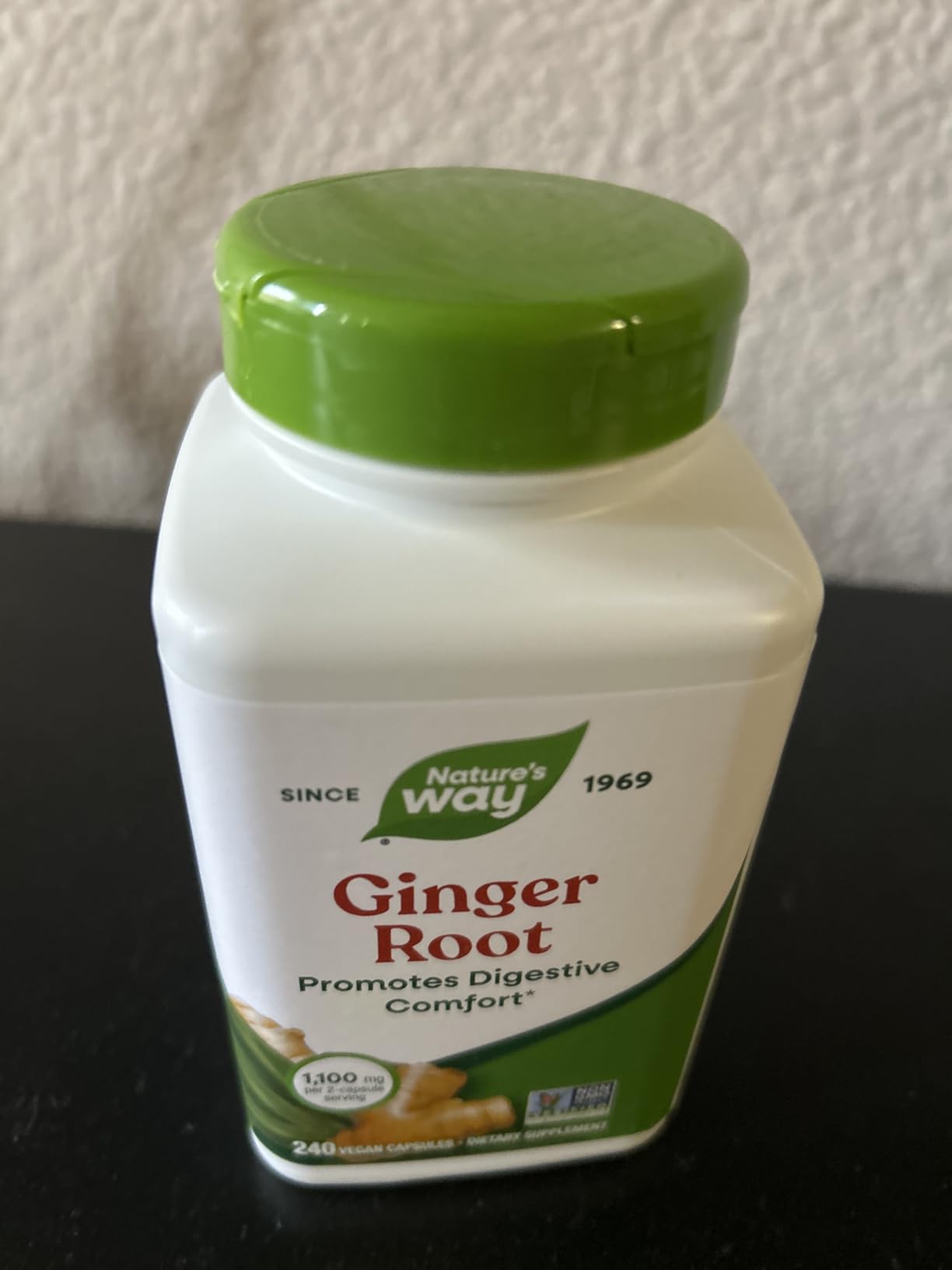 Nature's Way Ginger Root Capsules, 1100 mg per 2-Capsule Serving Ginger Supplement for Digestive Comfort and Motion-Related Nausea Support, Vegan, Non-GMO Project Verified, 240 Count customer photo 2