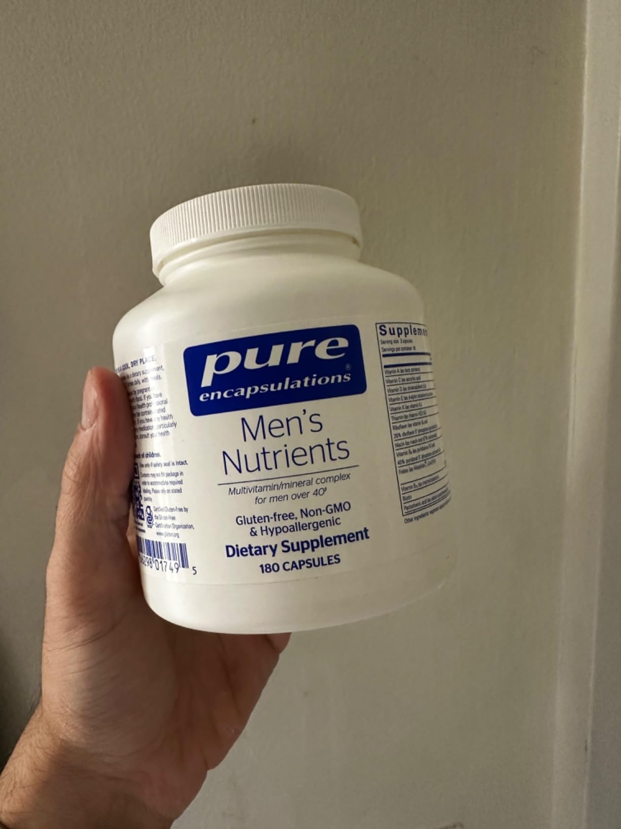 Pure Encapsulations Men's Nutrients - Multivitamin Mineral Supplement to Support Energy, Endurance & Stamina in Men Over 40 - Vitamin D & Vitamin C - Gluten-Free & Non-GMO - 180 Capsules customer photo 1