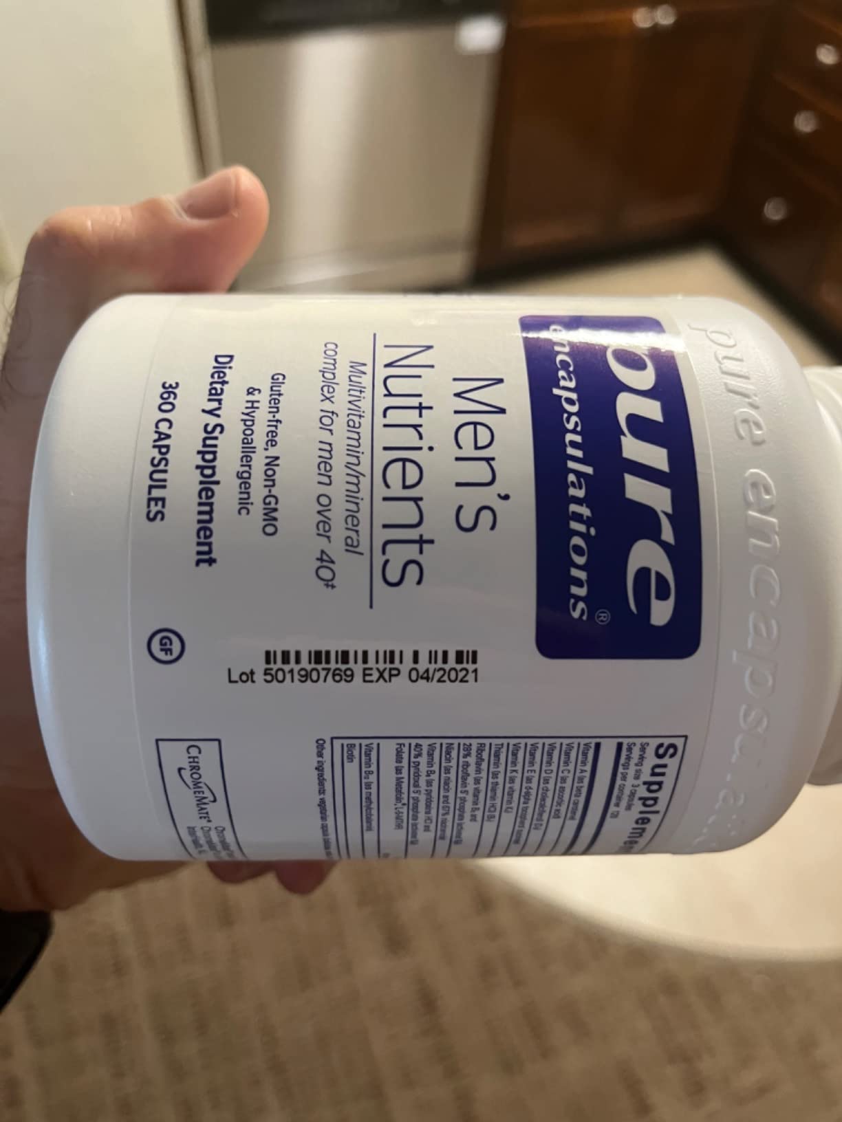 Pure Encapsulations Men's Nutrients - Multivitamin Mineral Supplement to Support Energy, Endurance & Stamina in Men Over 40 - Vitamin D & Vitamin C - Gluten-Free & Non-GMO - 180 Capsules customer photo 2