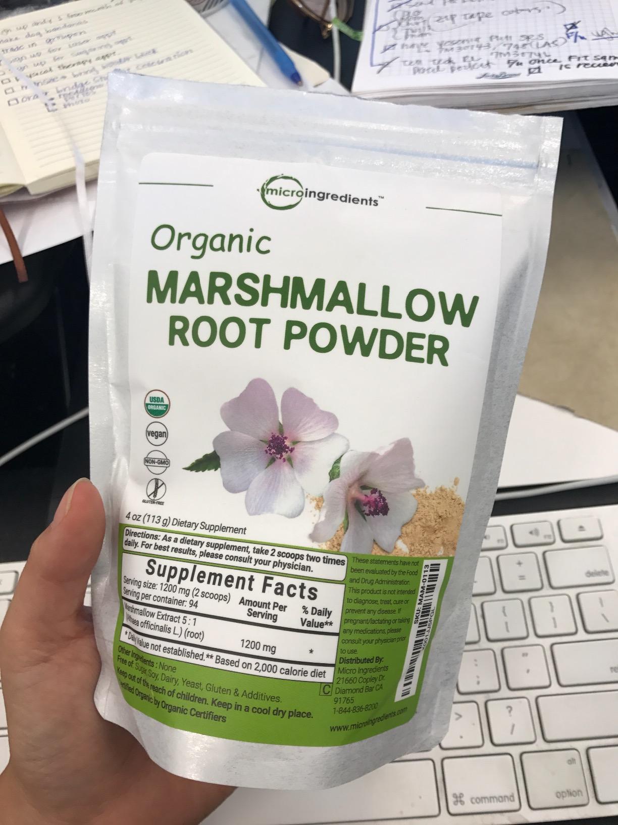 Micro Ingredients Organic Marshmallow Root Powder, 8 Ounce, Filler Free and Traditionally Used, Supports Digestive Gastrointestinal Health, Non-Irradiated and No GMOs, Vegan Friendly customer photo 1
