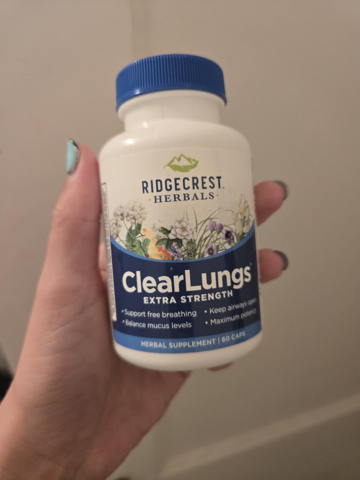 RidgeCrest Herbals ClearLungs Extra Strength, Daily Health Supplement, Natural Lung and Nasal Wellness Formula (60 Vegan Caps, 30 Serv) customer photo 1