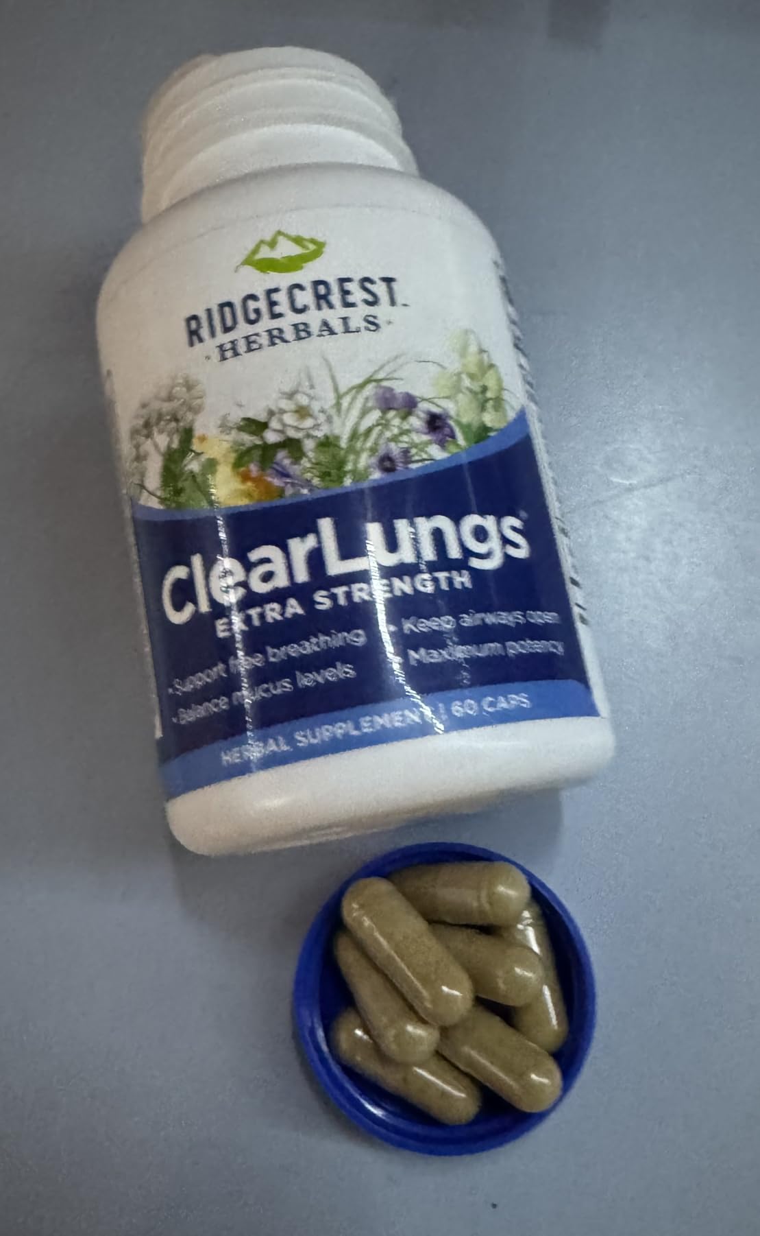 RidgeCrest Herbals ClearLungs Extra Strength, Daily Health Supplement, Natural Lung and Nasal Wellness Formula (60 Vegan Caps, 30 Serv) customer photo 2