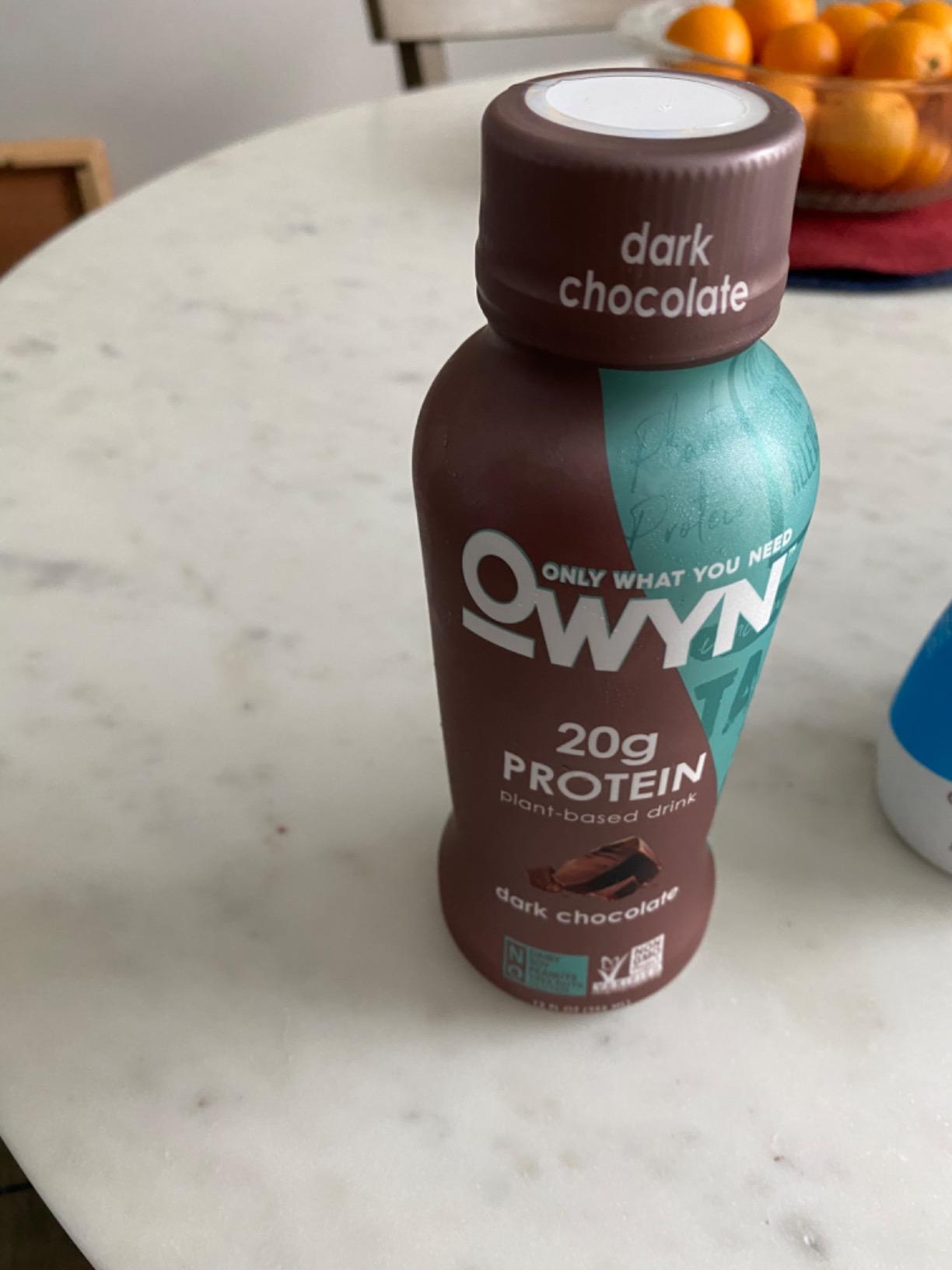 OWYN Only What You Need Dark Chocolate Flavored Protein Shake, 20g Protein, 4g Sugar, 3g Fiber, Dairy Free, Plant Based Protein Drink 12 Count customer photo 2