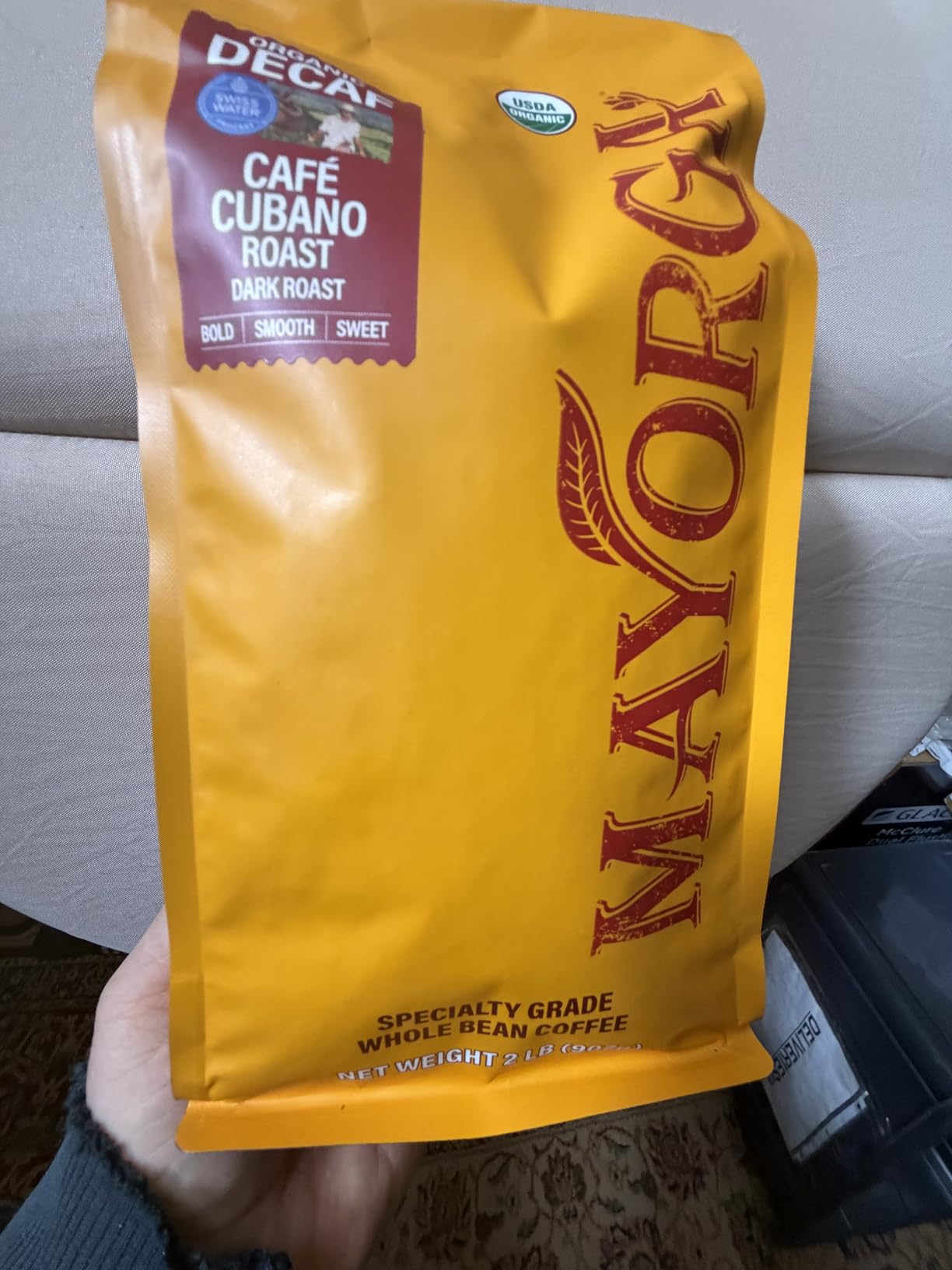 Mayorga Decaf Coffee 2lb Bag Dark Roast Organic Swiss Water Decaffeinated Cubano Roast Coffee - 100% Arabica Whole Coffee Beans - Smoothest Organic Coffee Specialty Grade, Non-GMO, Direct Trade customer photo 1