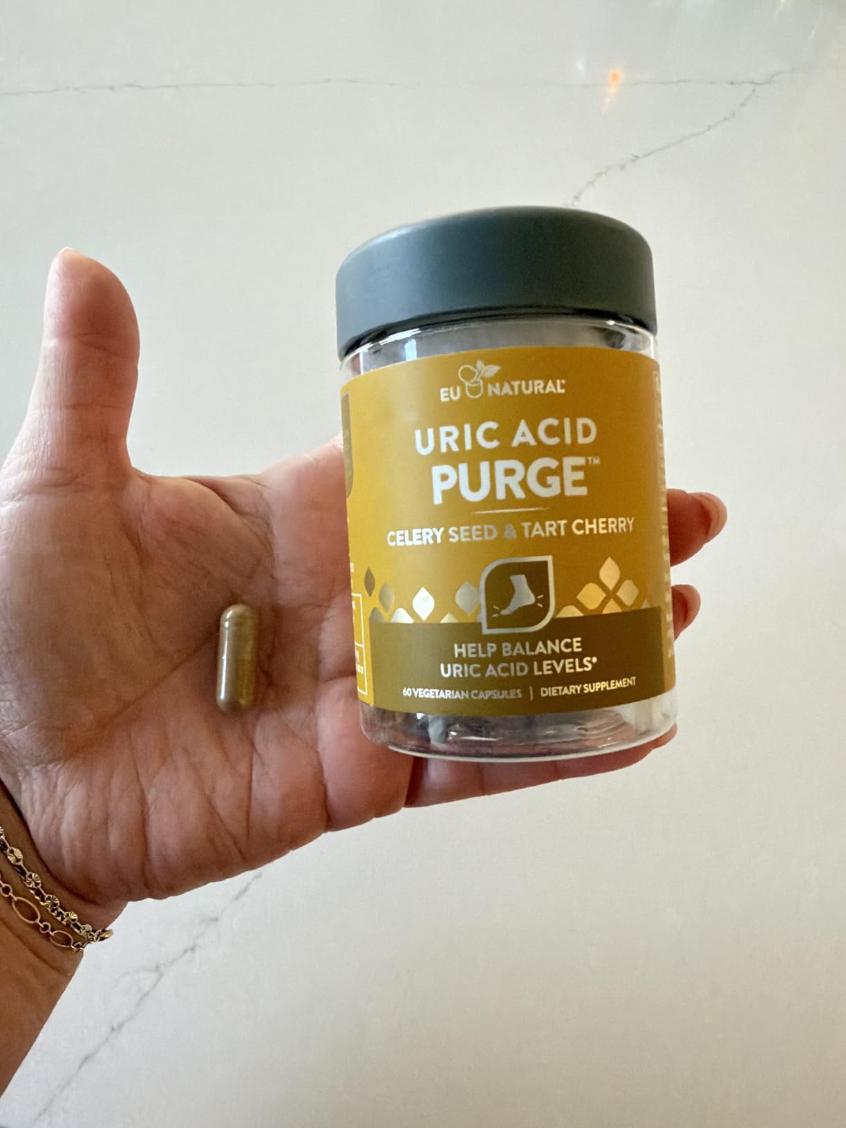 Eu Natural Purge Uric Acid Flush - Eat & Drink What You Want - Uric Acid Support for Joints & Mobility with Celery Seed, Tart Cherry & Chanca Piedra - 60 Vegetarian Capsules customer photo 1