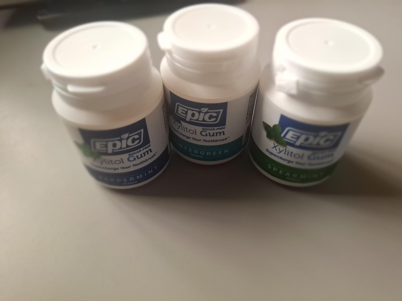 Epic Gum - Aspartame Free 100% Xylitol - Chewing Gum Sugar Free Gum - Peppermint, Spearmint, Wintergreen Variety, 50 Pieces (Pack of 3) customer photo 1