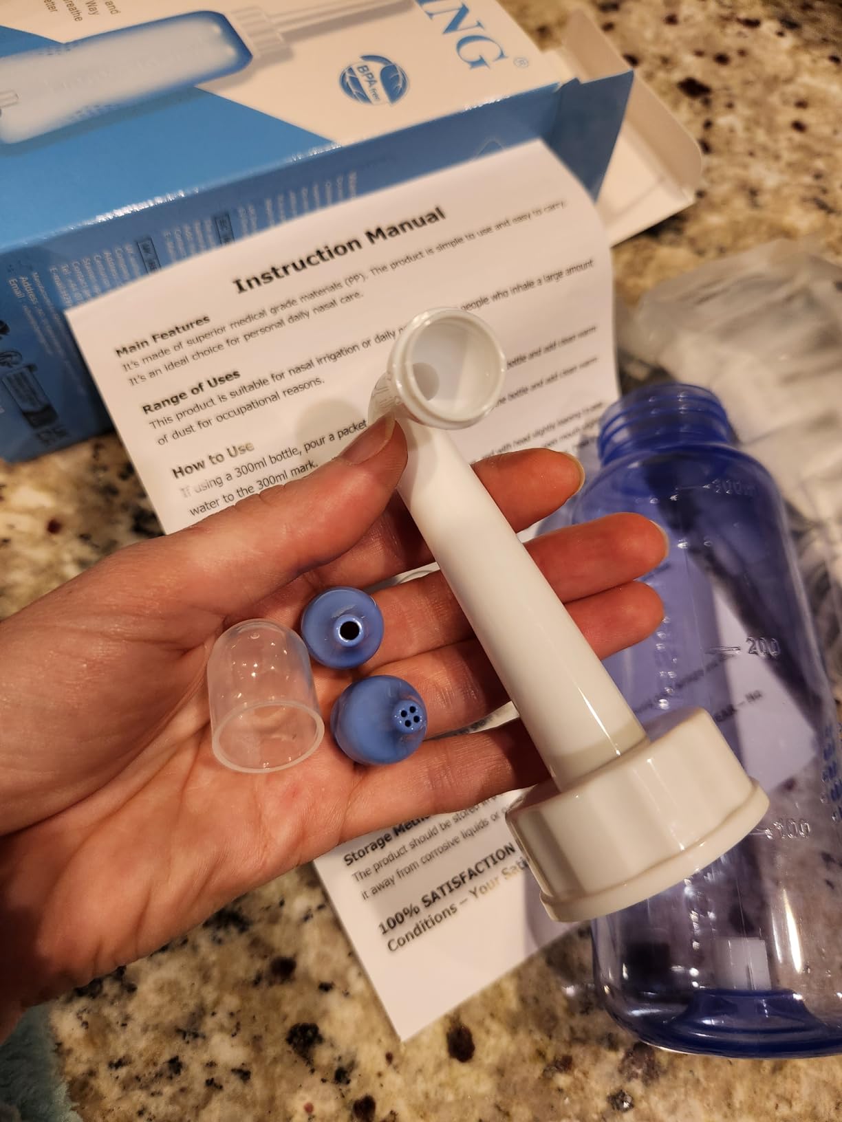 Croing Sinus Rinse Kit with 40 Salt Packs - Neti Pots - Nasal Irrigation- BPA Free - Nasal Rinse Bottle for Sinus and Allergy Relief - Nose Wash customer photo 1