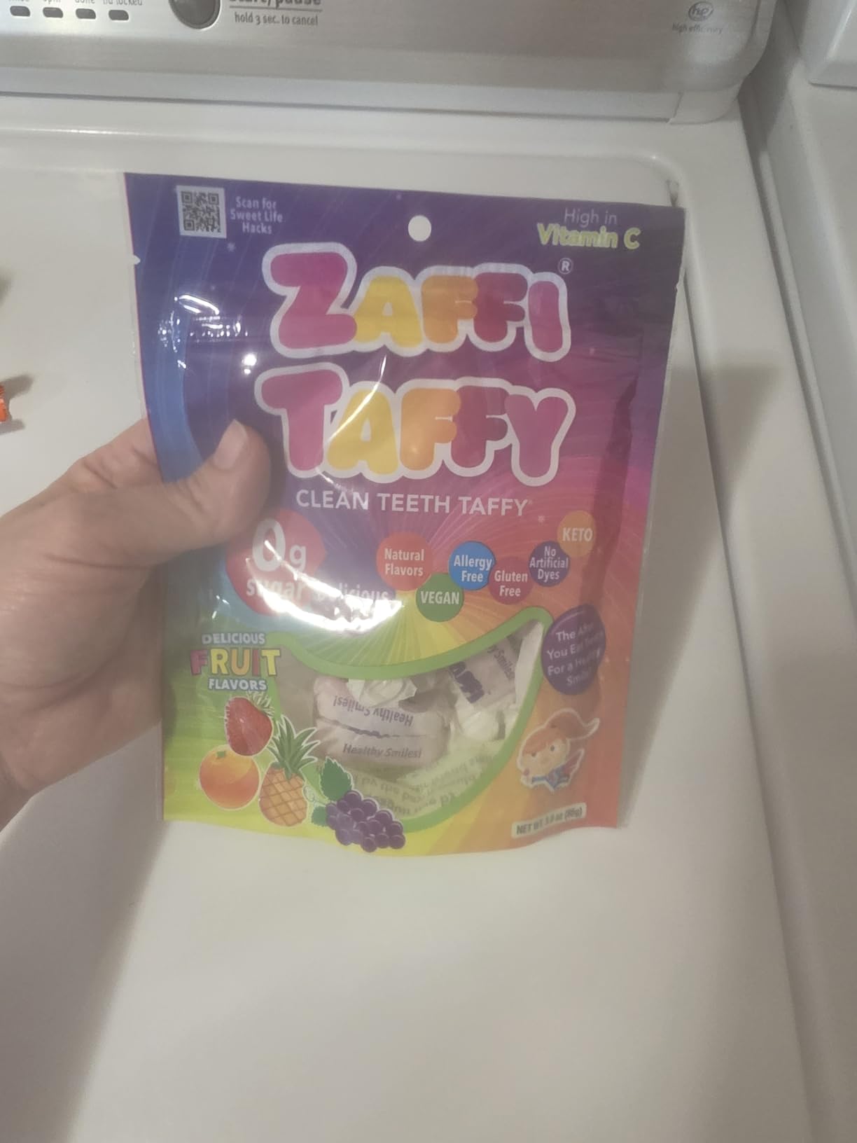 Zaffi Taffy Sugar Free Candy - Dye Free, Keto & Diabetic-Friendly, Dentist-Approved Treats for Kids (Natural Fruit Flavor, 3 oz) customer photo 1